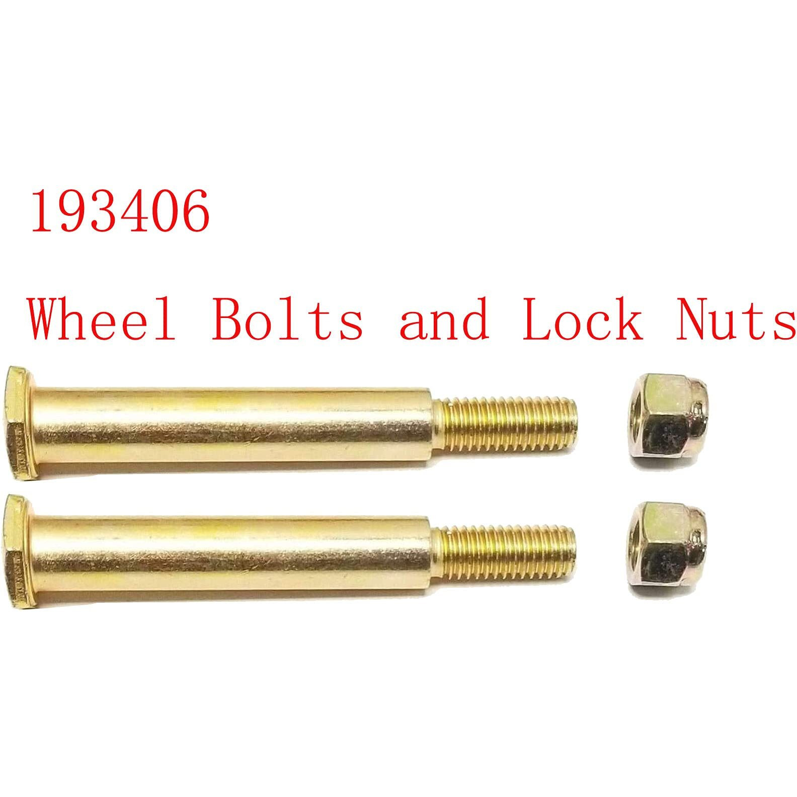 4 Pack 193406 Wheel Bolts And Lock Nuts Fits Cub Cadet Craftsman Husqvarna Replaces 193406 532193406 137644 184219 532137644 738-3056 938-3056 73930600