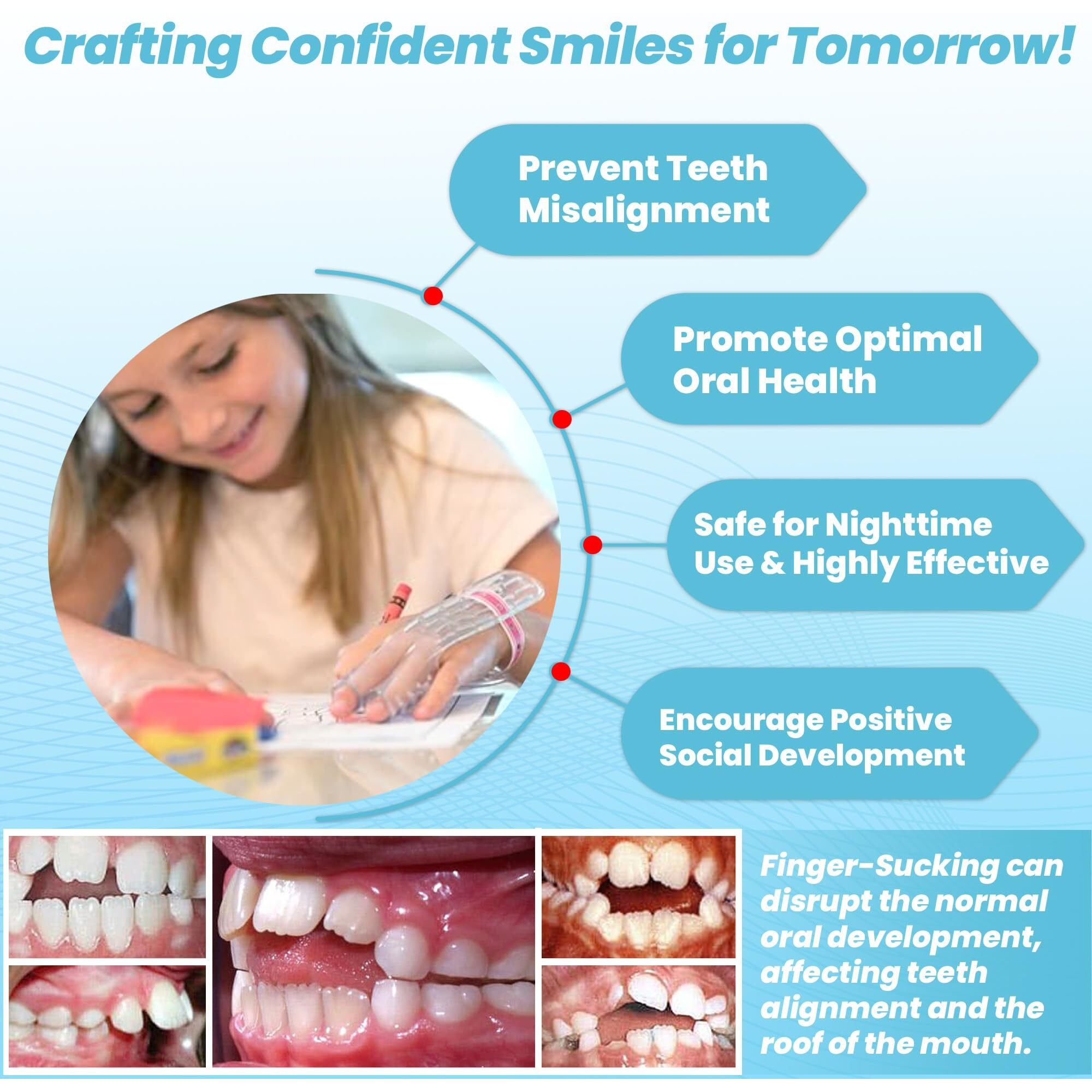 Tguard Aerofinger - Finger Sucking Guard To Promote Oral Health - Effective Finger Sucking Stopper For Babies  Toddlers  And Kids - Finger Guard For Kids Finger Sucking Ages 2-4  40+ Lbs. (Small)