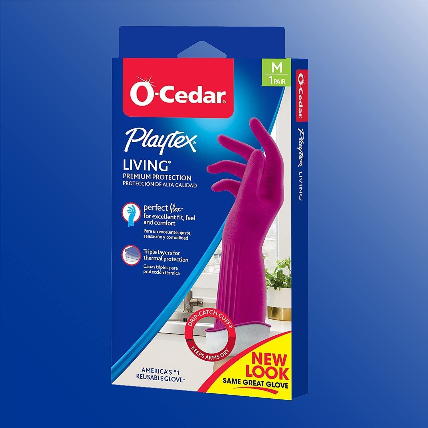Playtex Living Drip-Catch Cuff Gloves  Medium 1 Pair (Pack Of 3)
