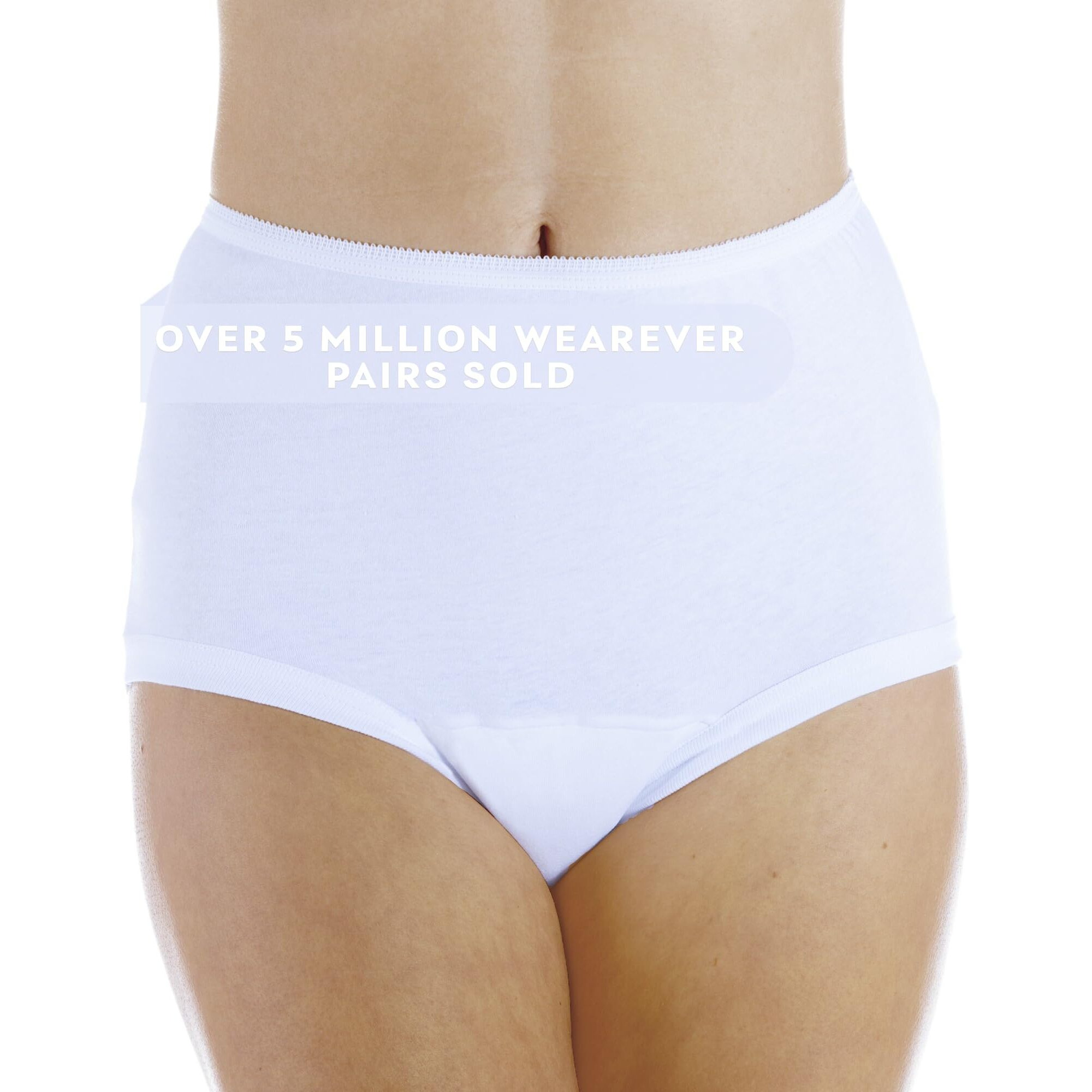 1-Pack Women's White Banded Leg Incontinence Panties 2X (Fits Hip 45-48"")