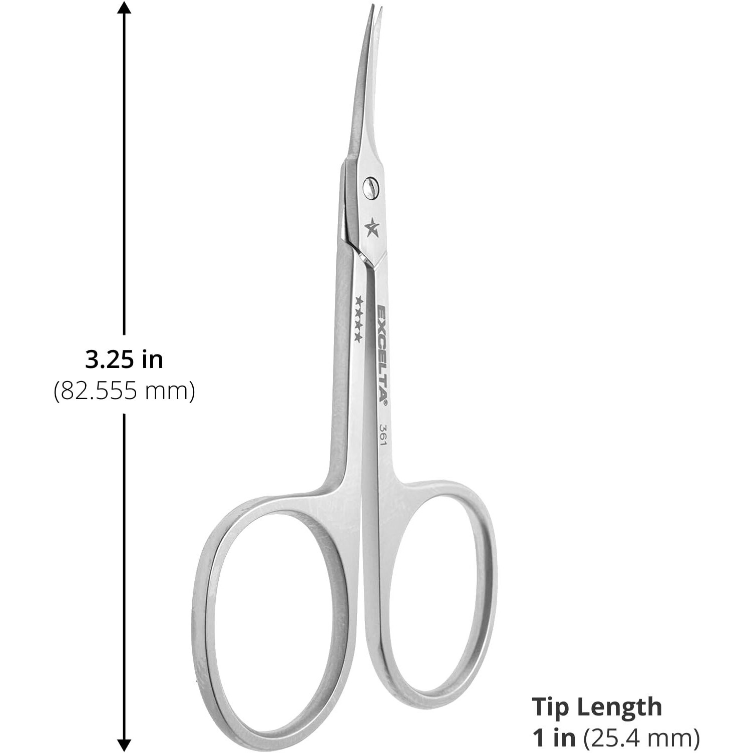 Excelta Premium-Grade Stainless Steel Scissors  Curved Blades  Perfect For Intricate Micro-Manipulations In Cramped Spaces  1  Blade Length  Superior