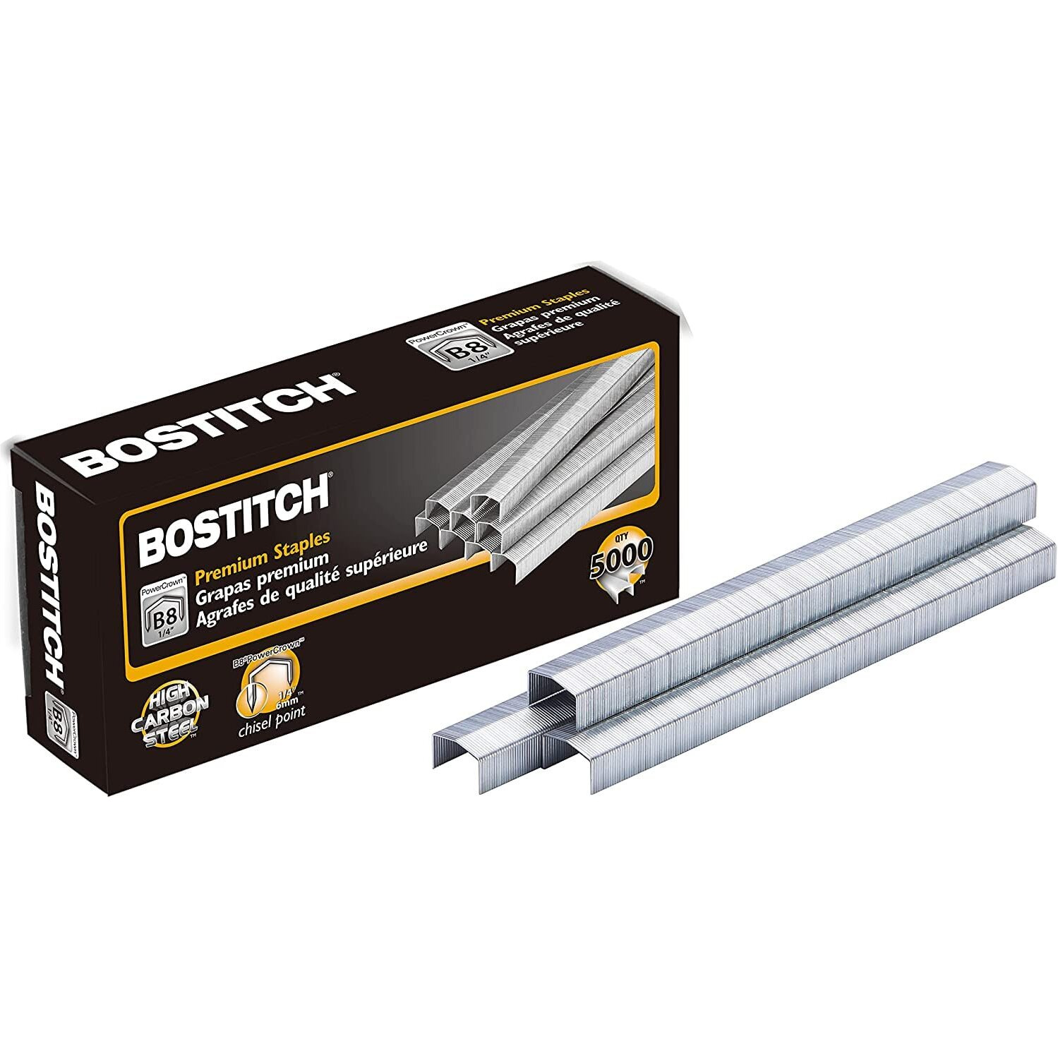 Bostitch B8 Staples 1/4 Inch Powercrown Staples - Pack Of 20 000 Staples