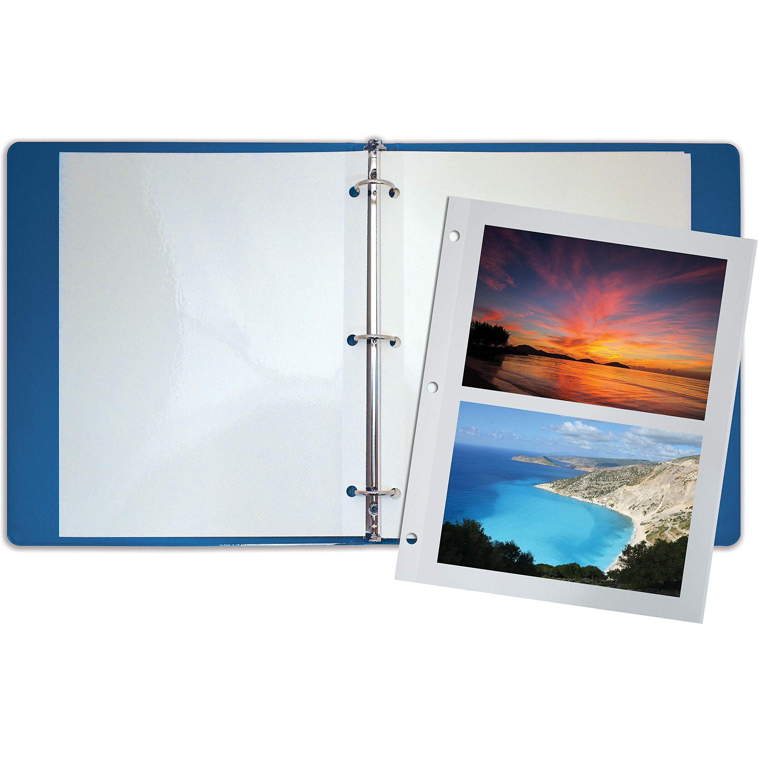 100 Count Photo Mounting Sheets  11 X 9 Inches  Double-Sided  3-Hole Punched  By Better Office Products  Refill Photo Album Sheets  Replacement Photo Album Sheets  Box Of 100