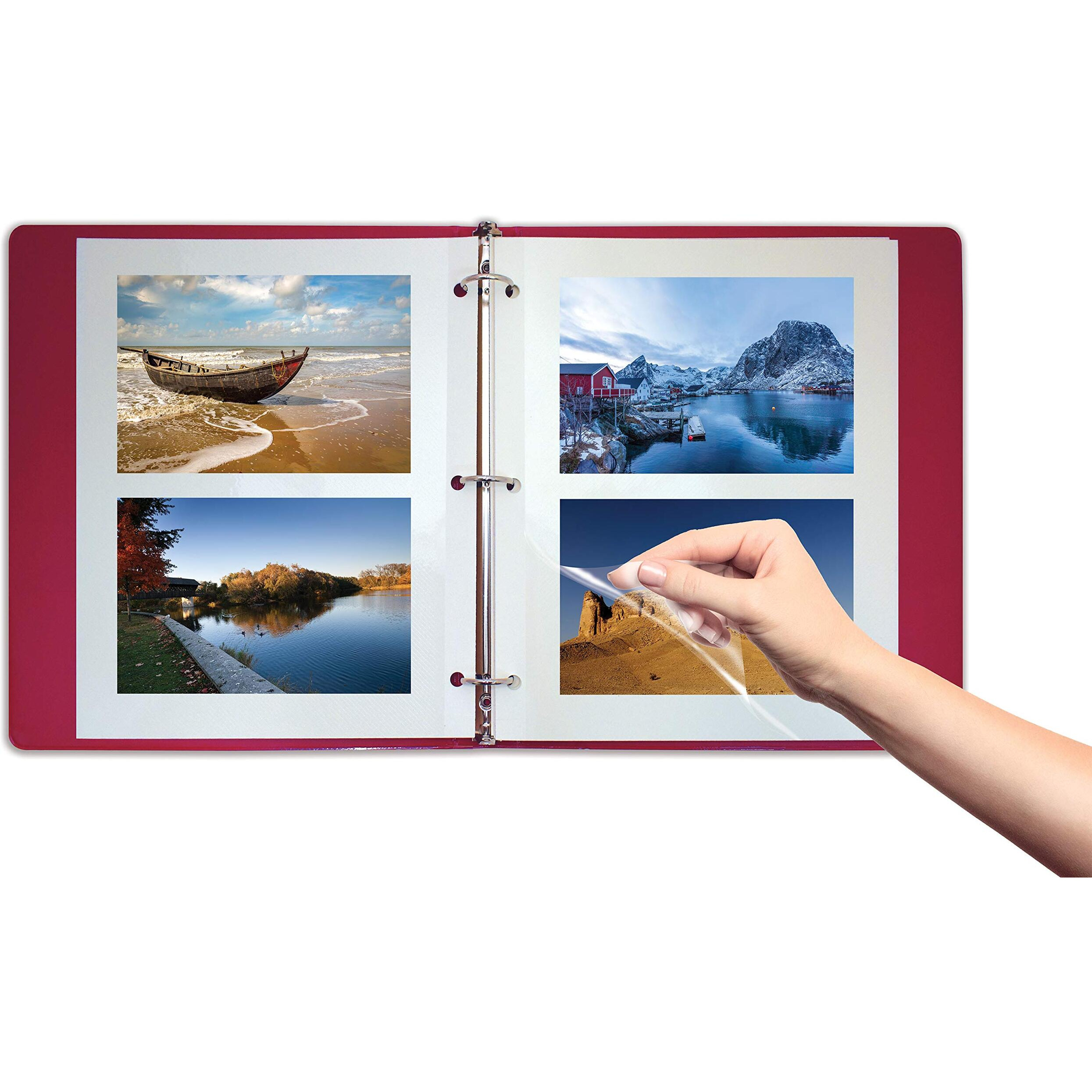 100 Count Photo Mounting Sheets  11 X 9 Inches  Double-Sided  3-Hole Punched  By Better Office Products  Refill Photo Album Sheets  Replacement Photo Album Sheets  Box Of 100