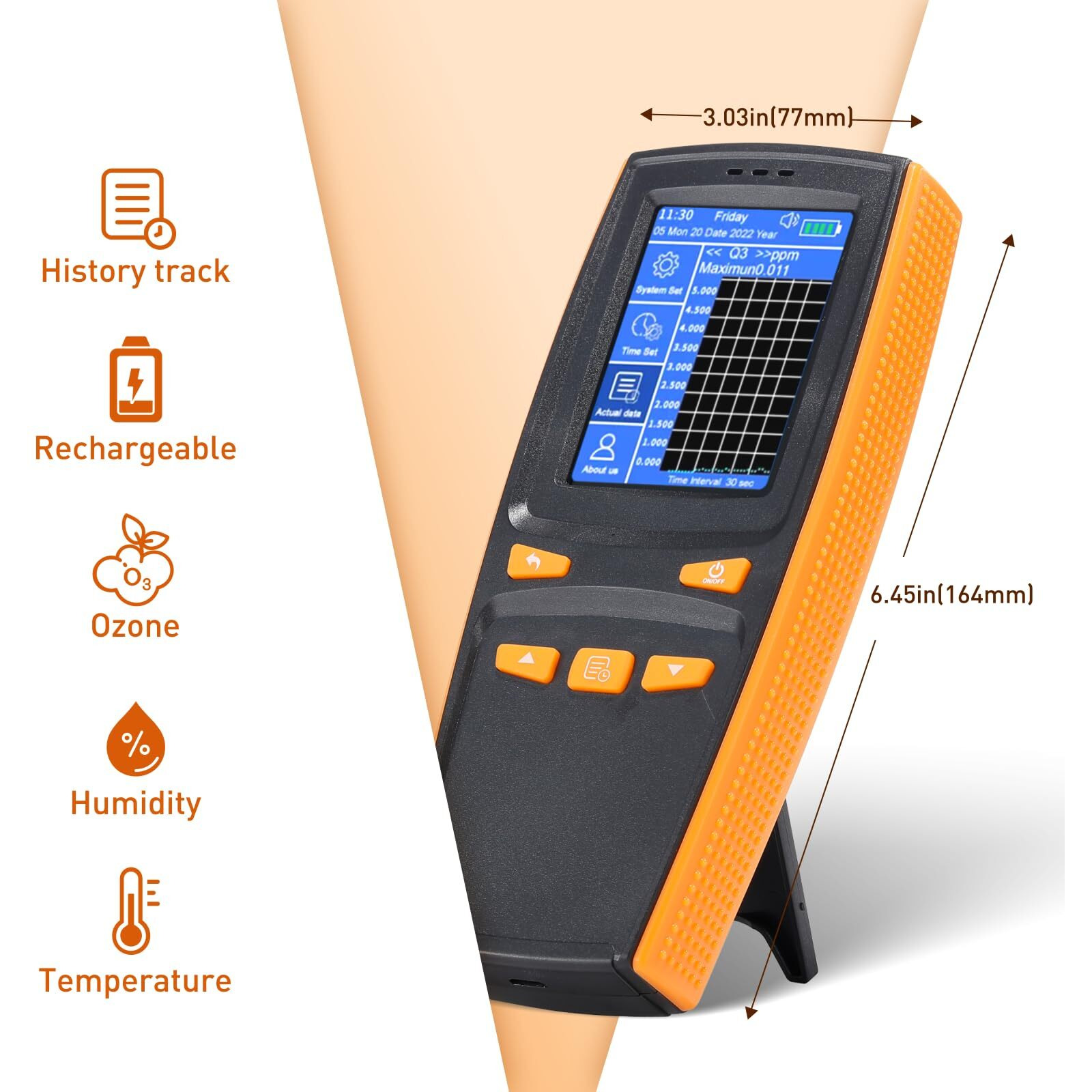 Vislone Ozone Detector  O3 Air Quality Monitor  Gas Tester Meter Home Indoor Intelligent Sensor Pollution Monitor