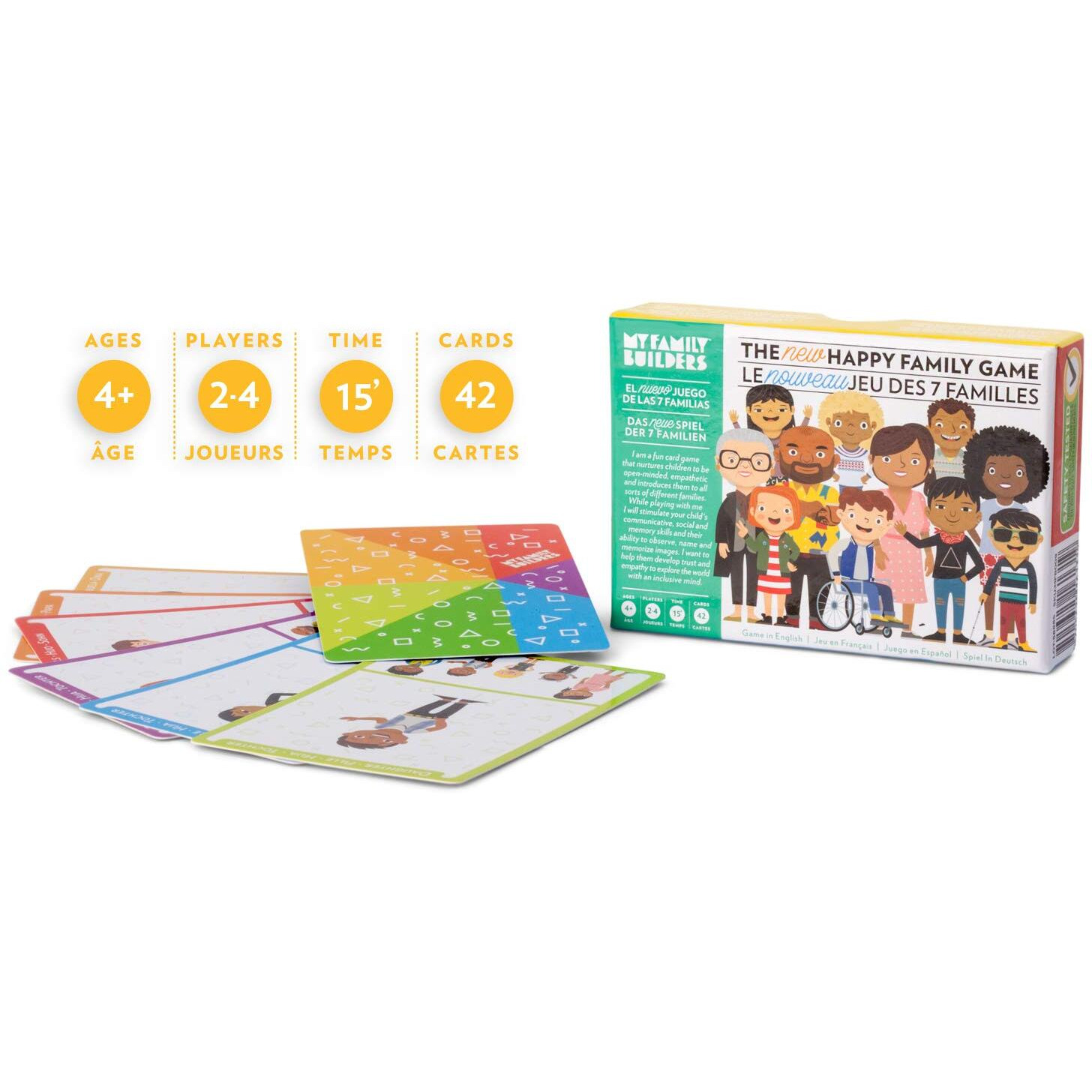 My Family Builders Happy Family Card Game - Encourage Inclusion  Multicultural Diversity & Empathy For 2-4 Players Ages 4+