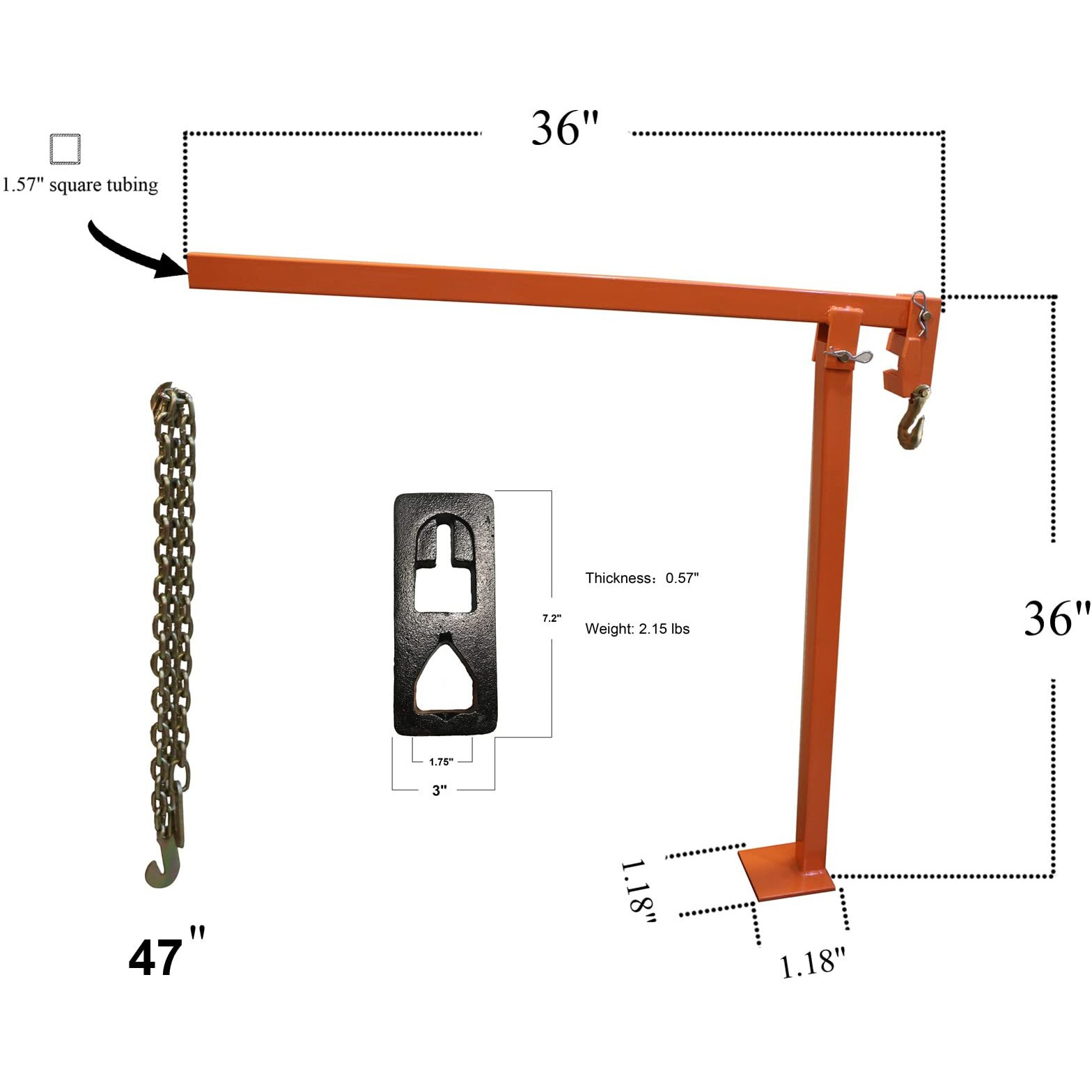 T Post Puller Fence Post Puller Heavy Duty Fence Post Puller With 47"" Lifting Chain & T Post Puller Plate Puller T Post Puller For Round Fence Posts T Stakes Sign Post & Tree Stump