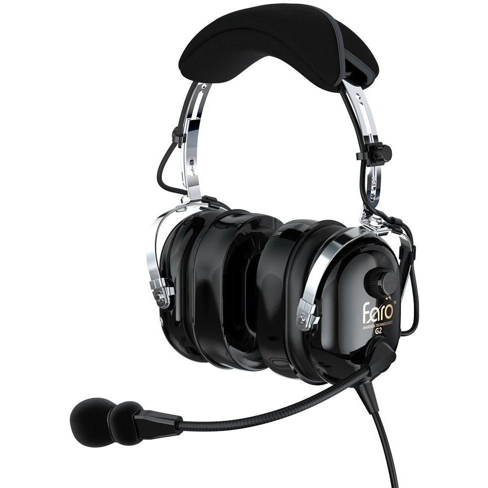 Faro G2-Pnr Premium Pilot Aviation Headset With Mp3 Input (Adapters For Aviation Headset Connectors  Standard Dual Ga Adapter Universal Support)-Black
