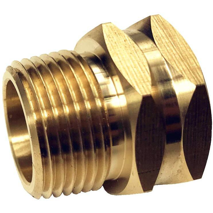 Geshaten 3/4  Ght Female X 3/4  Npt Male Connector  Ght To Npt Adapter Brass Fitting  Garden Hose Adapter  Industrial Metal Brass Garden Hose To Pipe Fittings Connect (2 Pack)