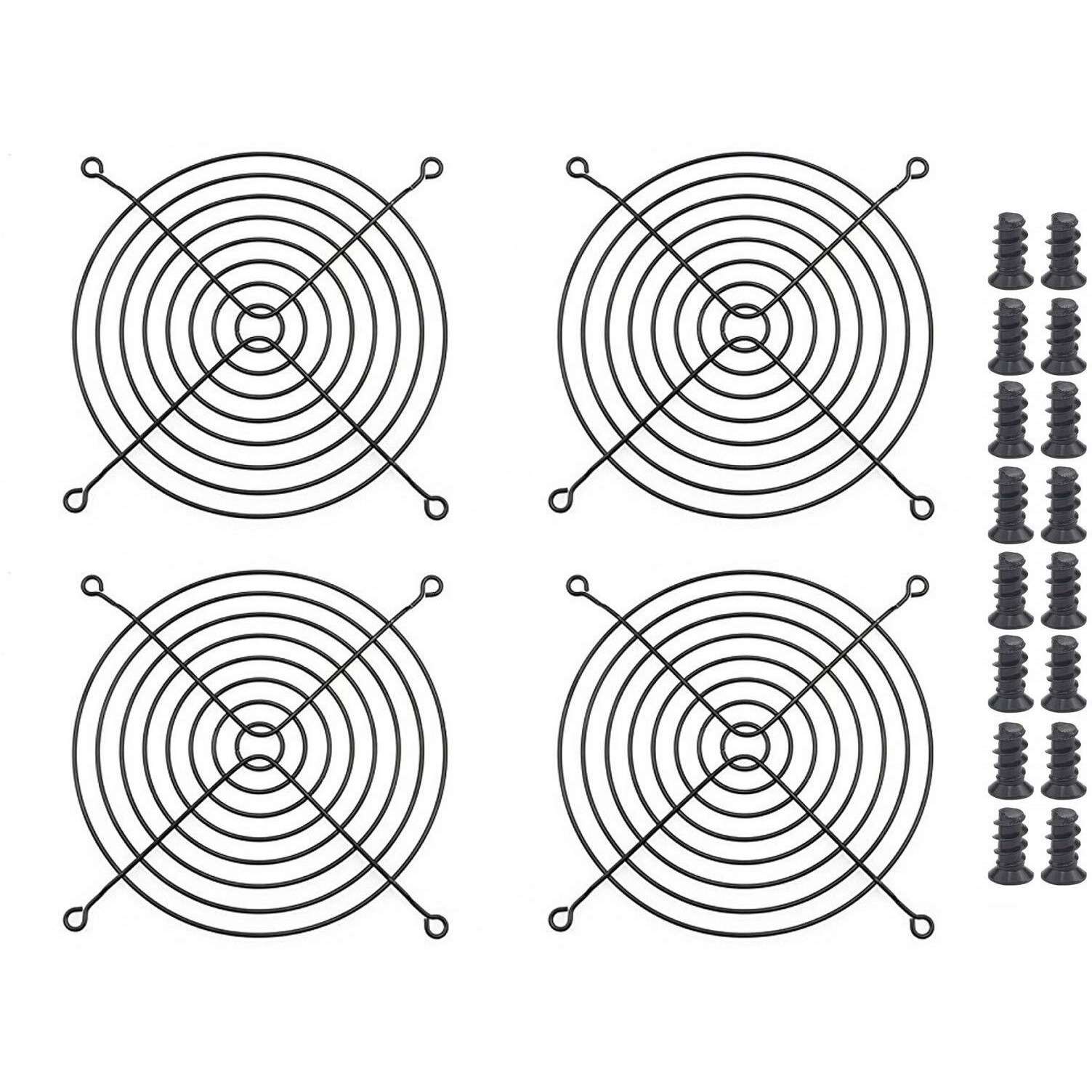 Easycargo 140Mm Fan Grill 140Mm Guard Black With Screws (Black 140Mm)