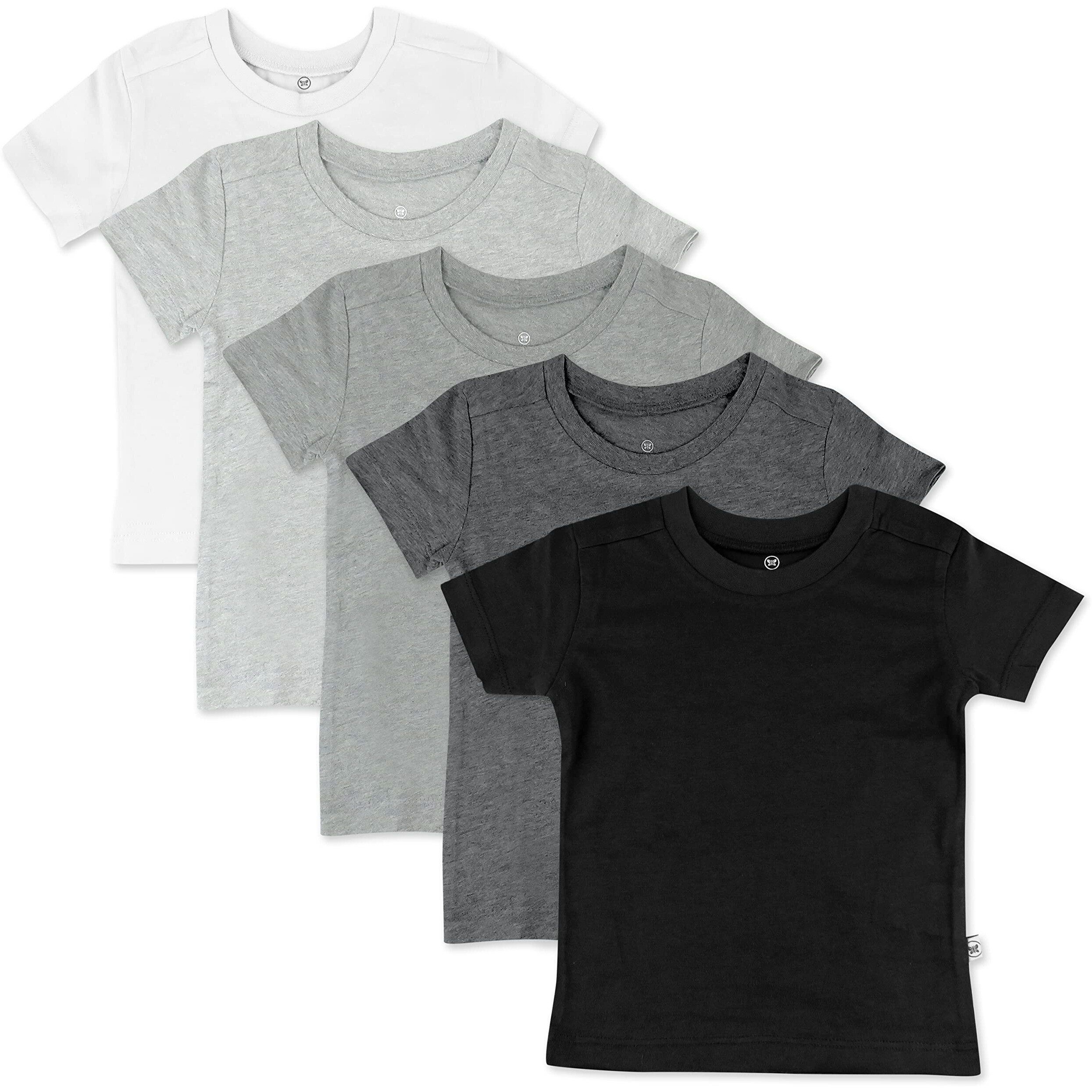 Honestbaby Organic Cotton Short Sleeve T-Shirt Multi-Packs  5-Pack Gray Ombre  Newborn