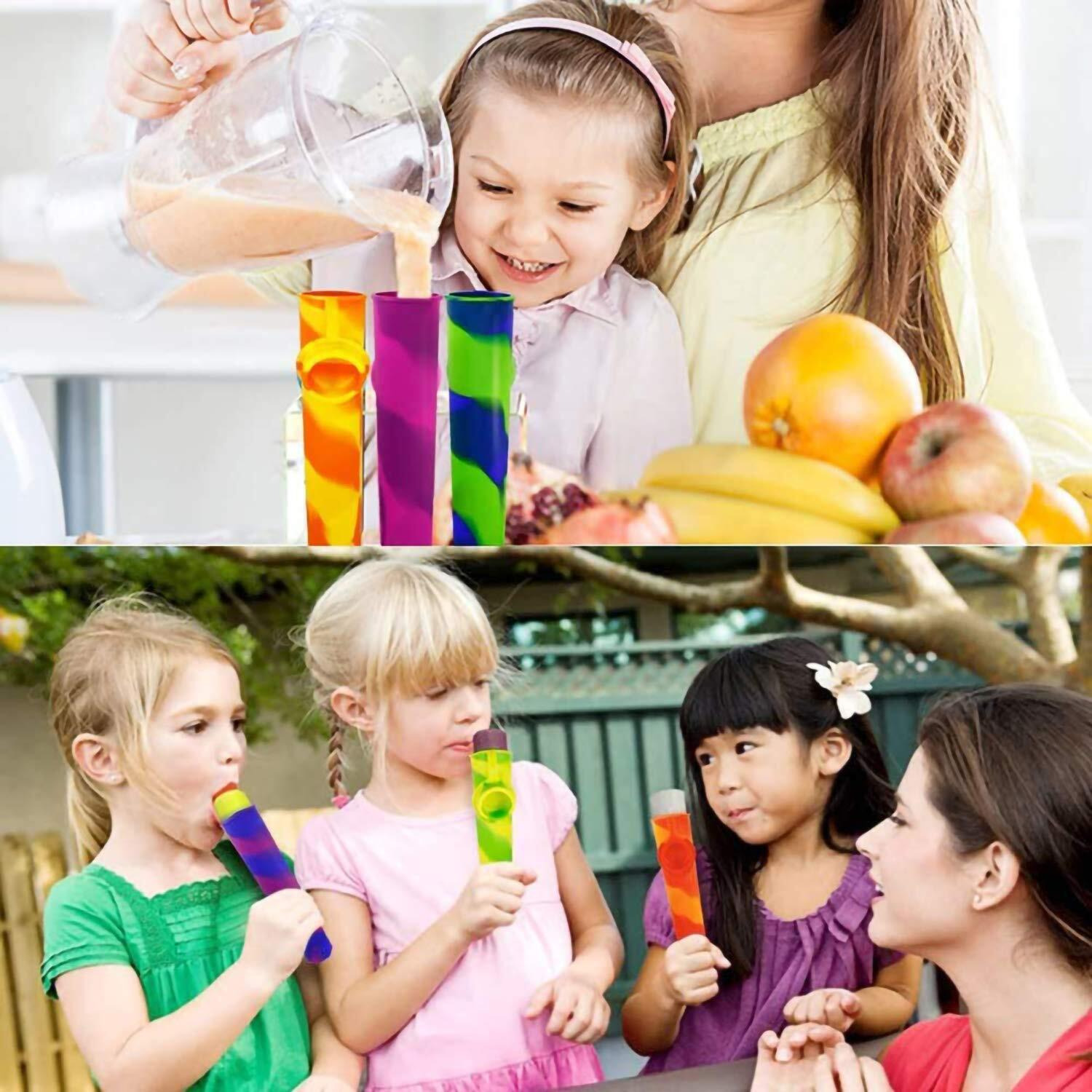 Helpcook Popsicle Molds 6 Pieces Silicone Ice Pop Molds Drip Free Popsicle Maker For Kids Bpa Free Freezer Tubes With Lids For Snacks Popsicle Yogurt Sticks Juice Ice Candy Pops