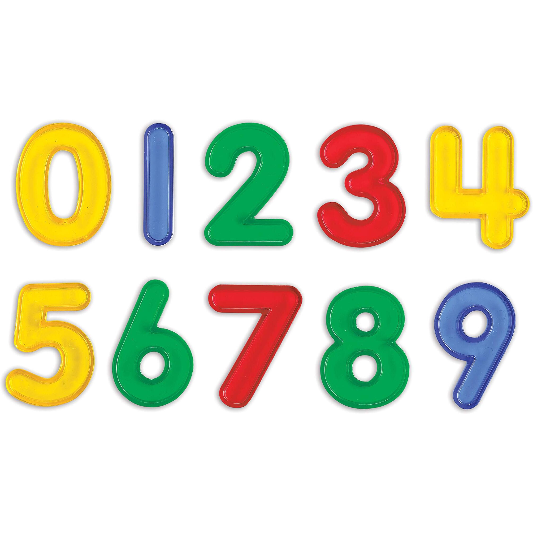Edxeducation Transparent Numbers Set - Mini Jar Set Of 40 - Colorful  Plastic Numbers - Light Box Accessory - Sensory Play - Math Manipulative For Kids