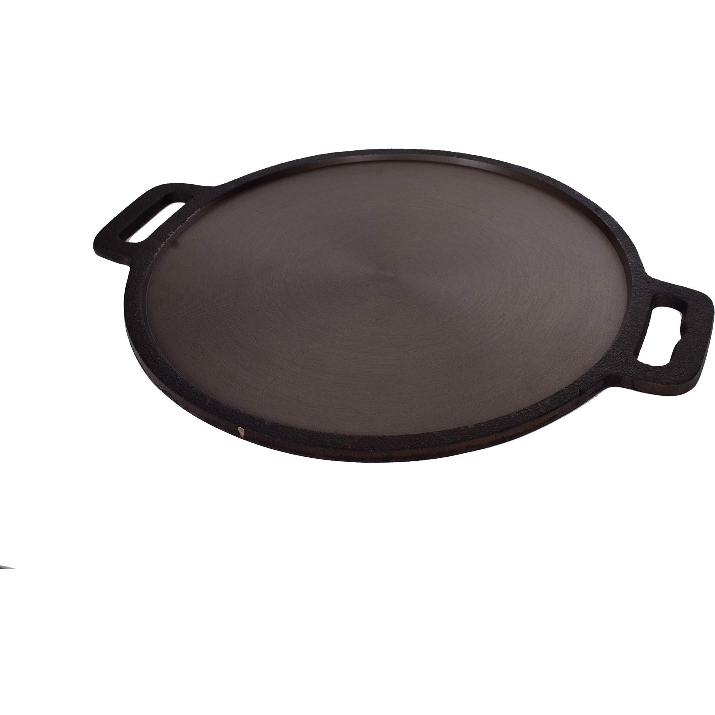 Highkind Pre-Seasoned Cast Iron Dosa Tawa 12 Inches  Perfect For Cooking On Gas  Induction And Electric Cooktops