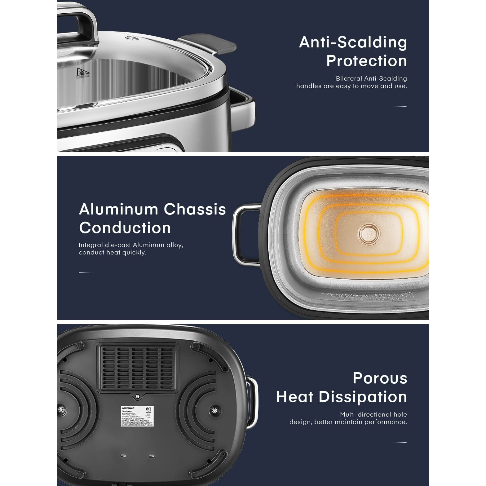 Slow Cooker  Housnat 10 In 1 Programmable Cooker  6Qt Stainless Steel  Rice Cooker  Yogurt Maker  Delay Start  Steaming Rack And Glass Lid  Adjustable Temp&Time For Slow Cook With Digital Timer