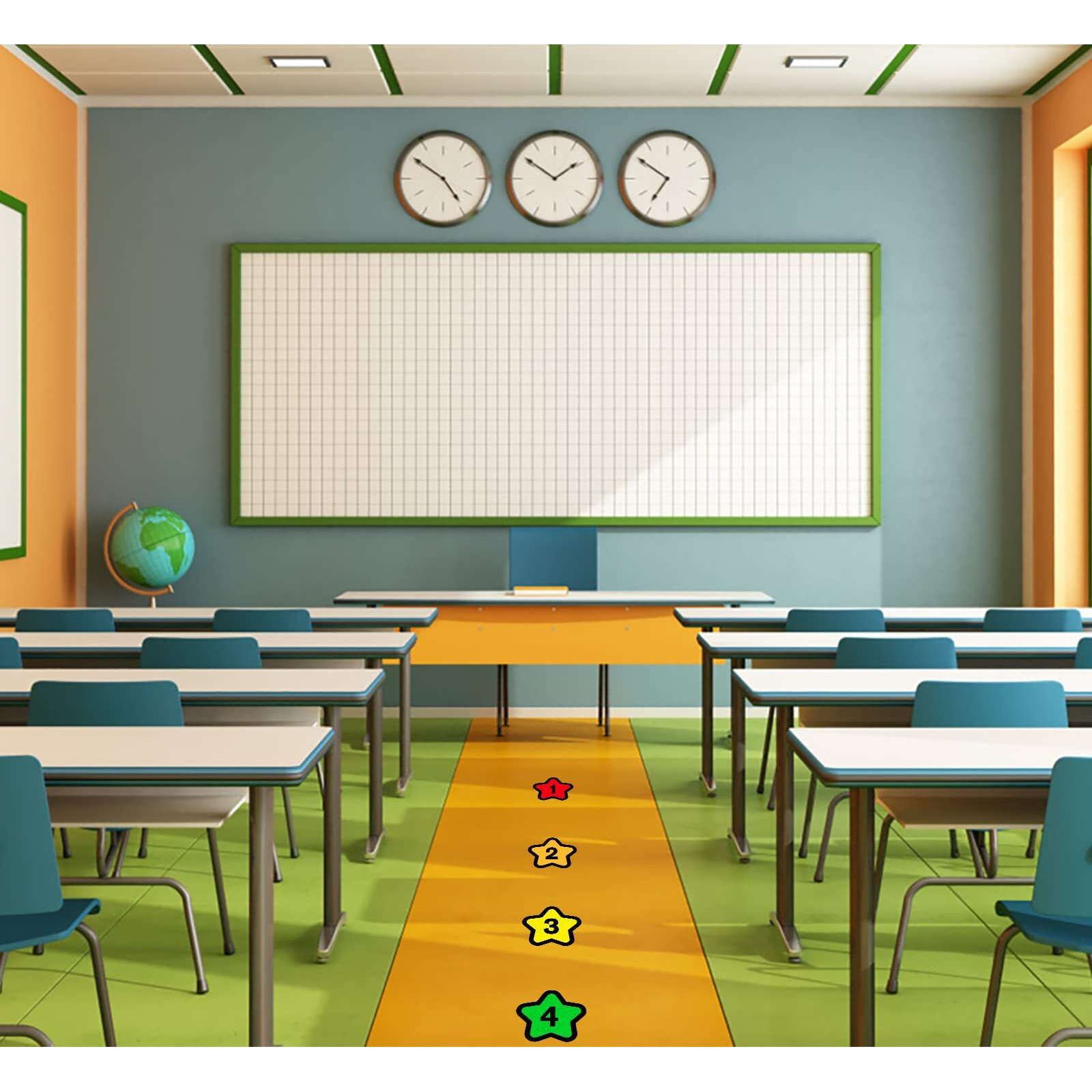 Whatsign 36Pcs Number Spot Markers Stickers 4"" Line Up Spots For Classroom Floor Number Stickers Classroom Line Up Spot Dots Floor Decals For Back To School Kindergarten Preschool Elementary Classroom