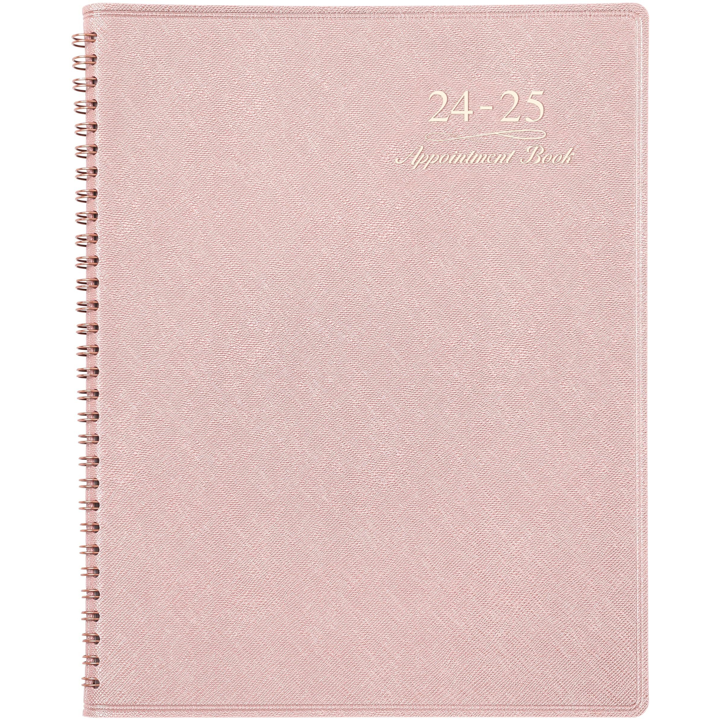 2024-2025 Appointment Book/Planner - Weekly Appointment Book 2024-2025  July 2024 - June 2025  8.26"&quotX 10.7""  Daily/Hourly Planner With Tabs  15 Minutes  Wirebound - Pink