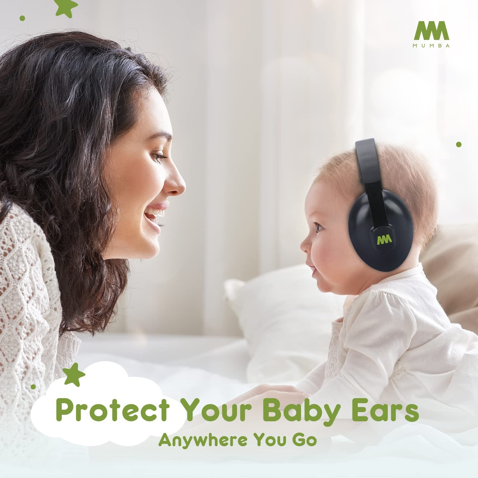 Mumba Baby Ear Protection Noise Cancelling Headphones For Babies And Toddlers Baby Earmuffs - Ages 3-24+ Months
