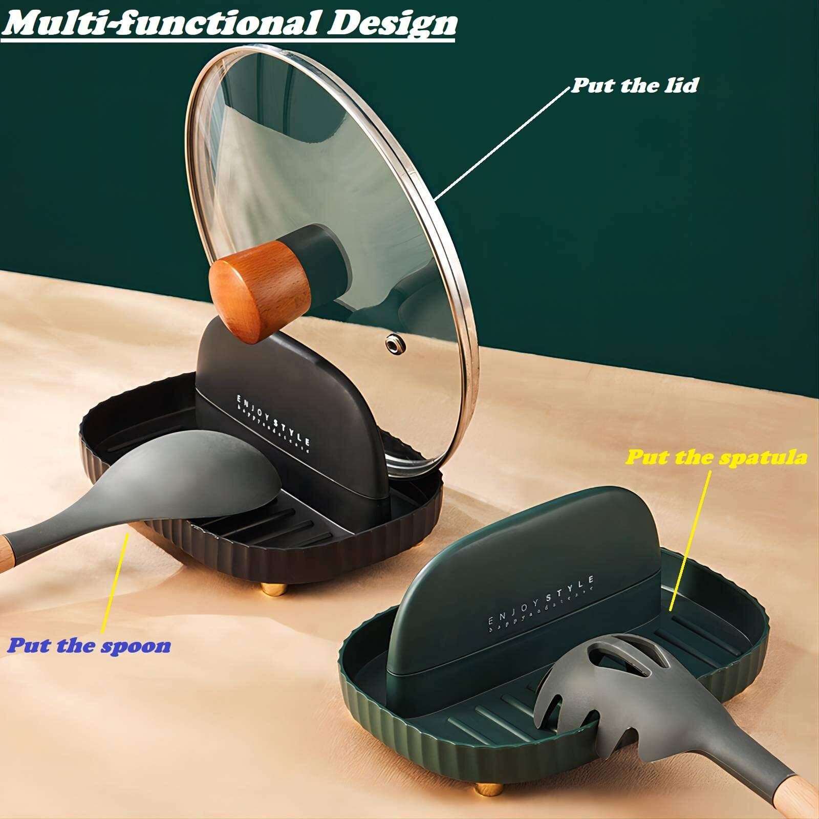 Suugly Utensil Rest Holder For Kitchen Counter Spoon Rest Cooking Ladle Spatula Lid Holder Kitchen And Grill Utensil Organizer For Countertop Stove Top (White)