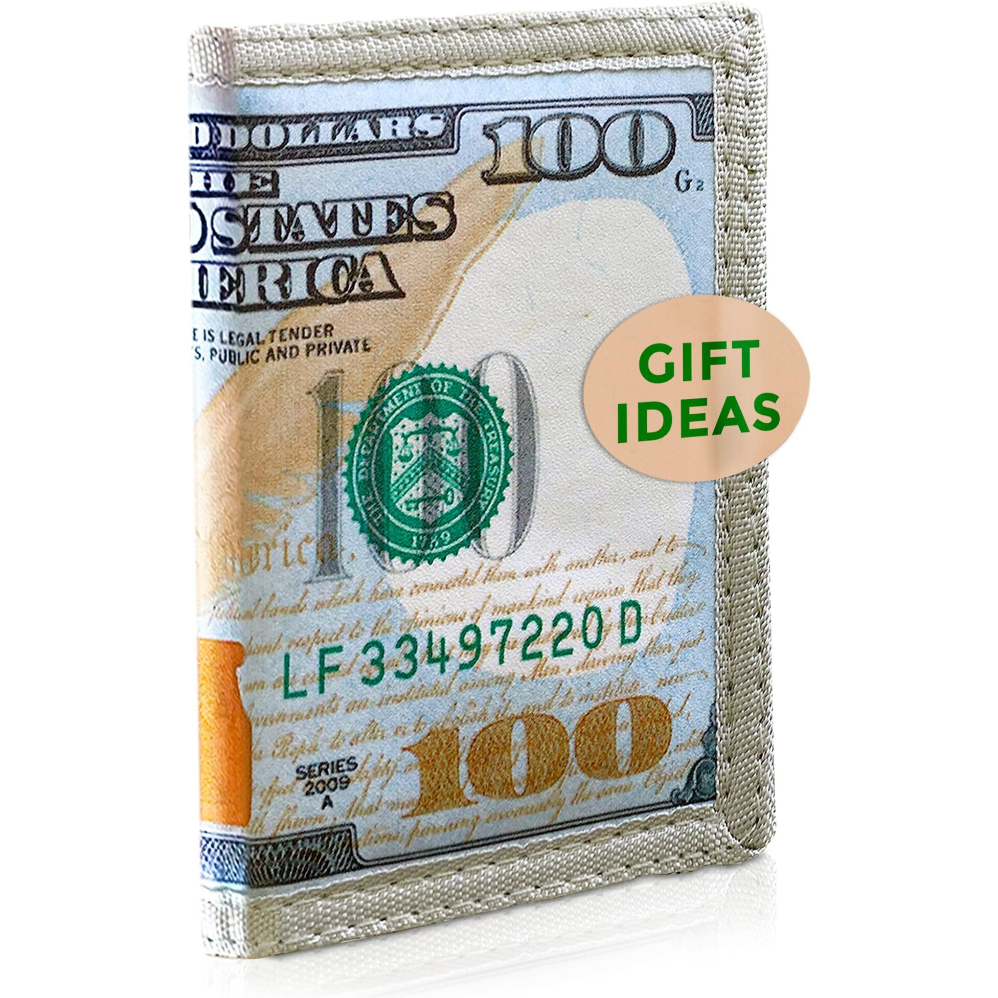 Luckboostium Wealth In Style 100 Dollar Trifold Wallet - Unique Printed Design With Card Slot And Id Window - Flaunt Your Fortune With Fashion