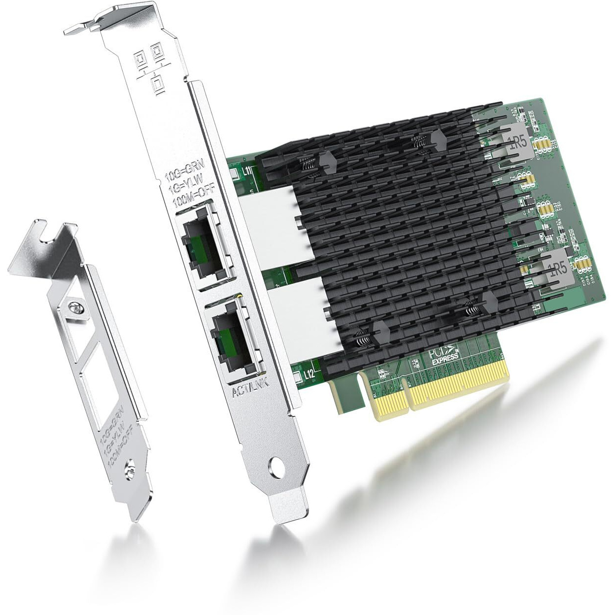 10Gb Nic Dual Rj45 Port Pcie Network Card With Intel X540-At2 Controller  10G Ethernet Converged Network Lan Adapter  Support Windows/Linux/Vmware/Esx/Freebsd Server  Compare To Intel X540-T2