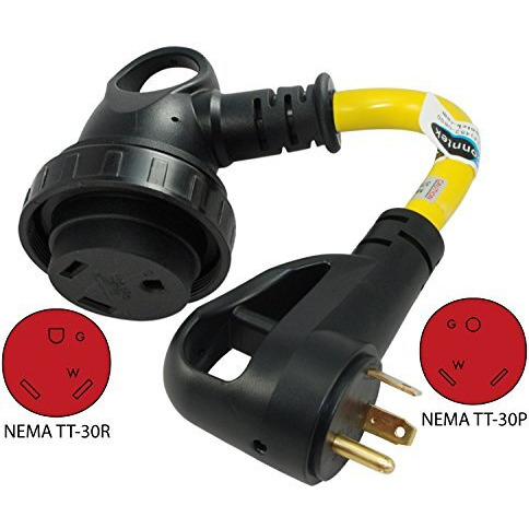 Conntek 15358-Ec0Re 1.5Ft Ergo Grip Adapter Cord Rv Tt-30P To Tt-30R Cruiser Rv Style