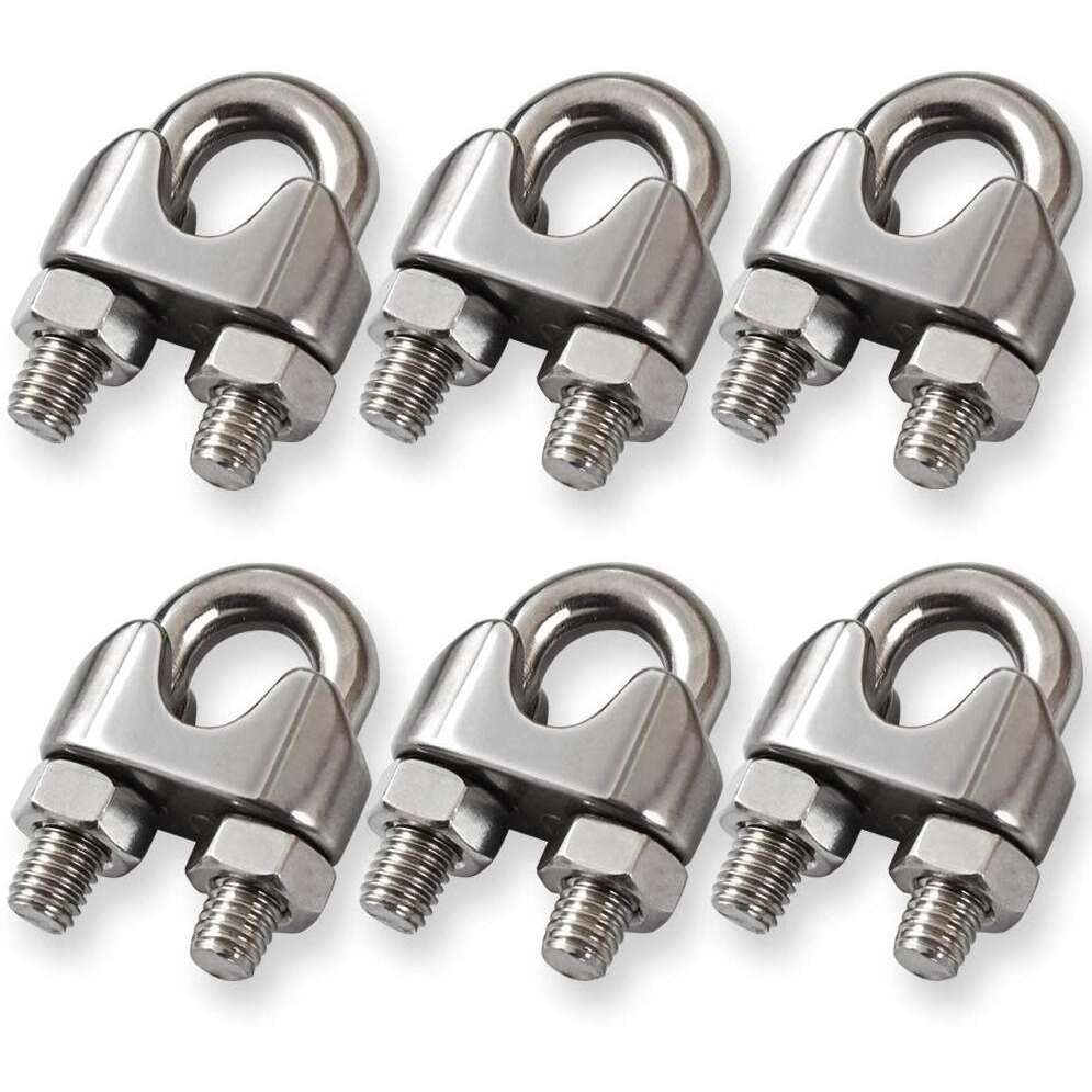 Cozihom 3/8 Inch M10 Wire Rope Cable Clip Clamp  304 Stainless Steel  U Bolt Saddle Fastener  Pack Of 6