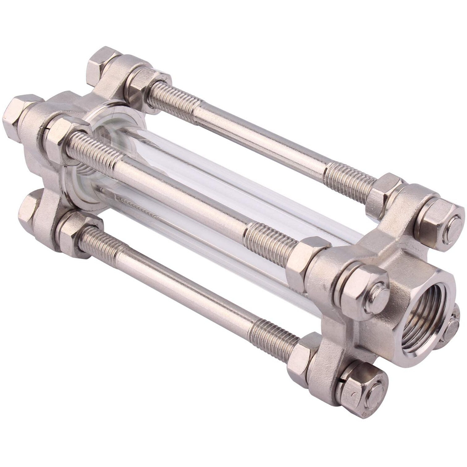 Dernord In-Line Sight Glass With Female Thread Flow Sanitary Straight Sight Glass Sus316 1/2"" Npt Female