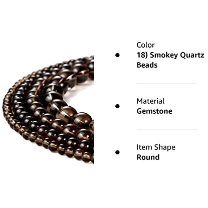 Beadnova 4Mm Smoky Quartz Gemstone Round Loose Beads For Jewelry Making (90-92Pcs)