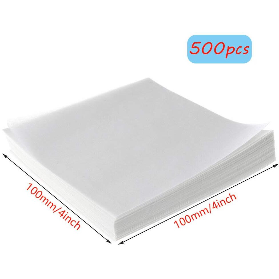 Rebrisbol Weighing Paper 500Pcs  4 X 4 Inches Laboratory Sample Weighing Paper  Non-Stick Non-Absorbing  High-Gloss For Scale Measurement Samples Transfer