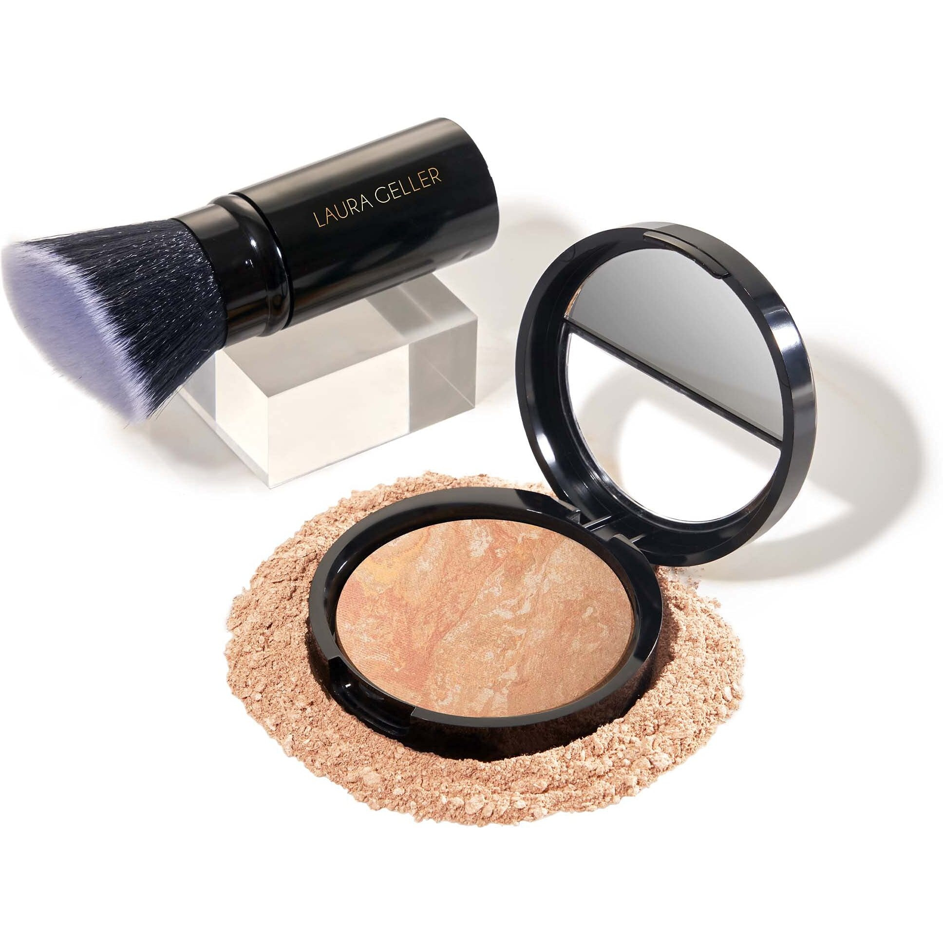 Laura Geller New York Baked Balance-N-Brighten Foundation With Kabuki Brush Makeup Set  Light