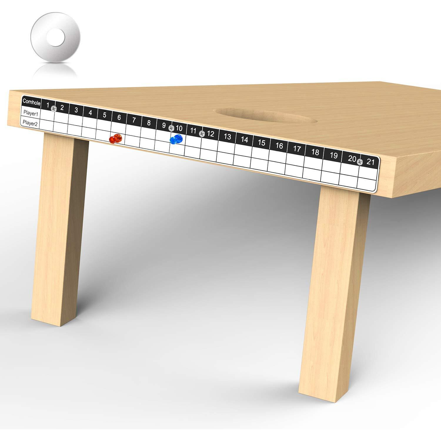 Corn Hole Game Magnetic Scoreboard With Round Flat Washer  Durable Scoreboard  Easy To Install Keep Track Of The Score  White & Black