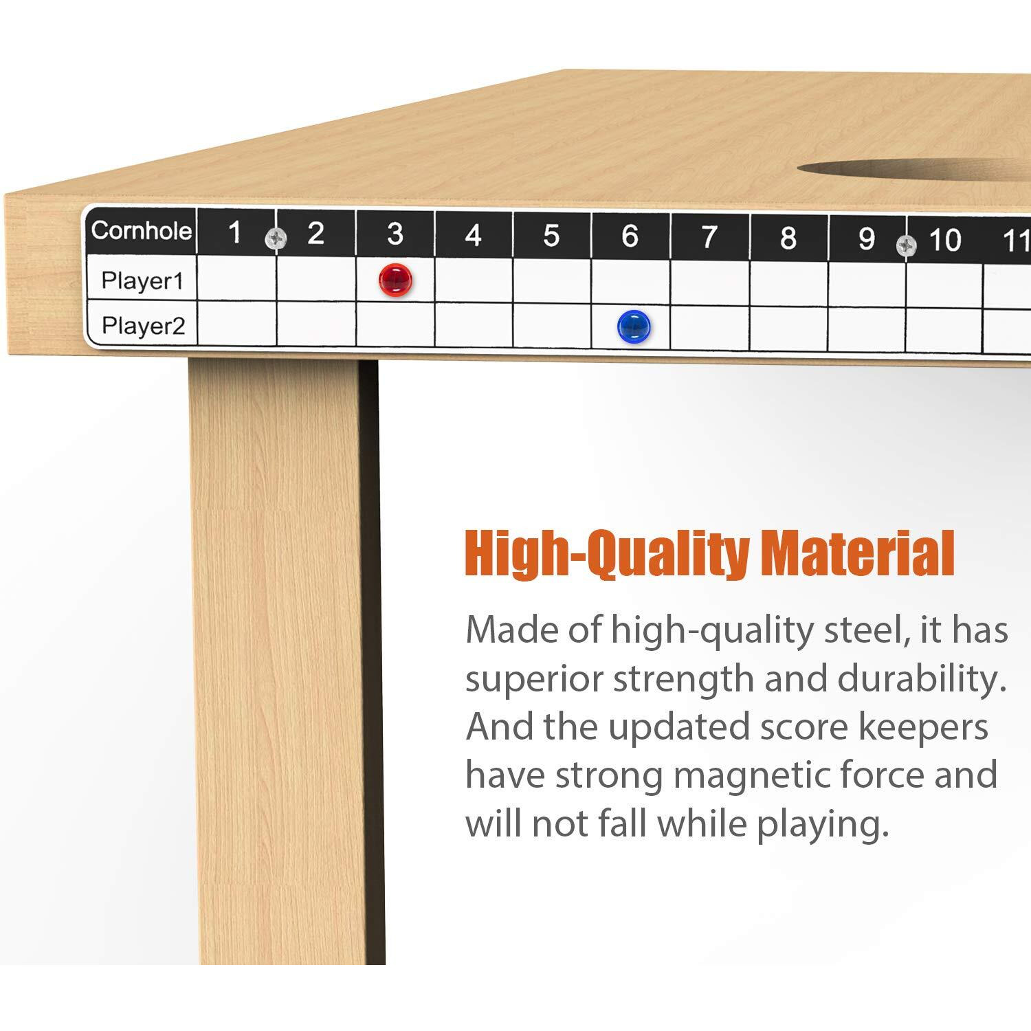 Corn Hole Game Magnetic Scoreboard With Round Flat Washer  Durable Scoreboard  Easy To Install Keep Track Of The Score  White & Black