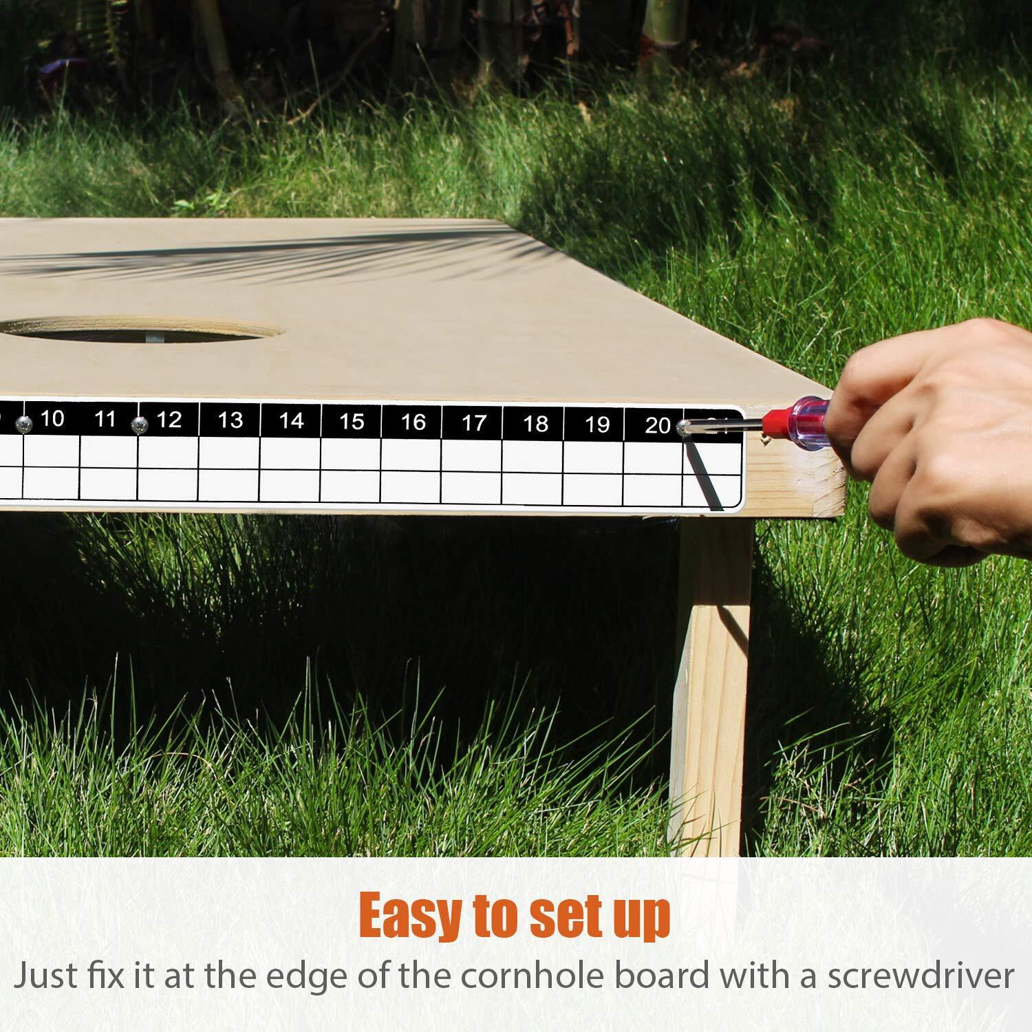 Corn Hole Game Magnetic Scoreboard With Round Flat Washer  Durable Scoreboard  Easy To Install Keep Track Of The Score  White & Black