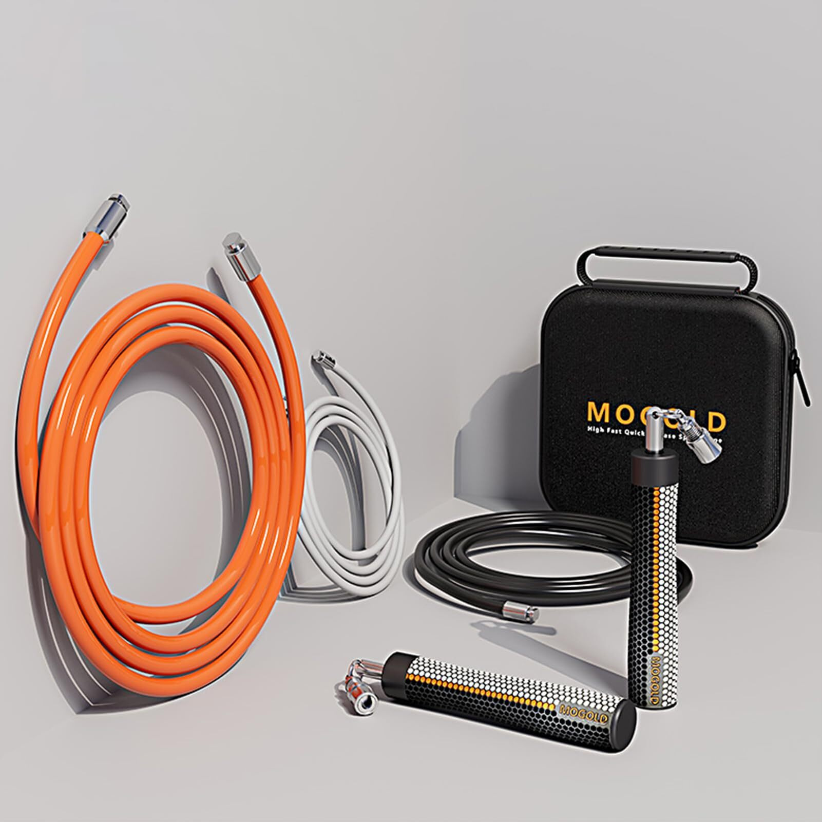 Mogold Weighted Jump Ropes For Man&Women Fast Clip Interchangeable 1/4Lb 1/2Lb 1Lb Heavy Jump Ropes   Ball Bearing Design - Weighted  Length Adjustable Ergonomics Grip For Fitness Weight Loss & More