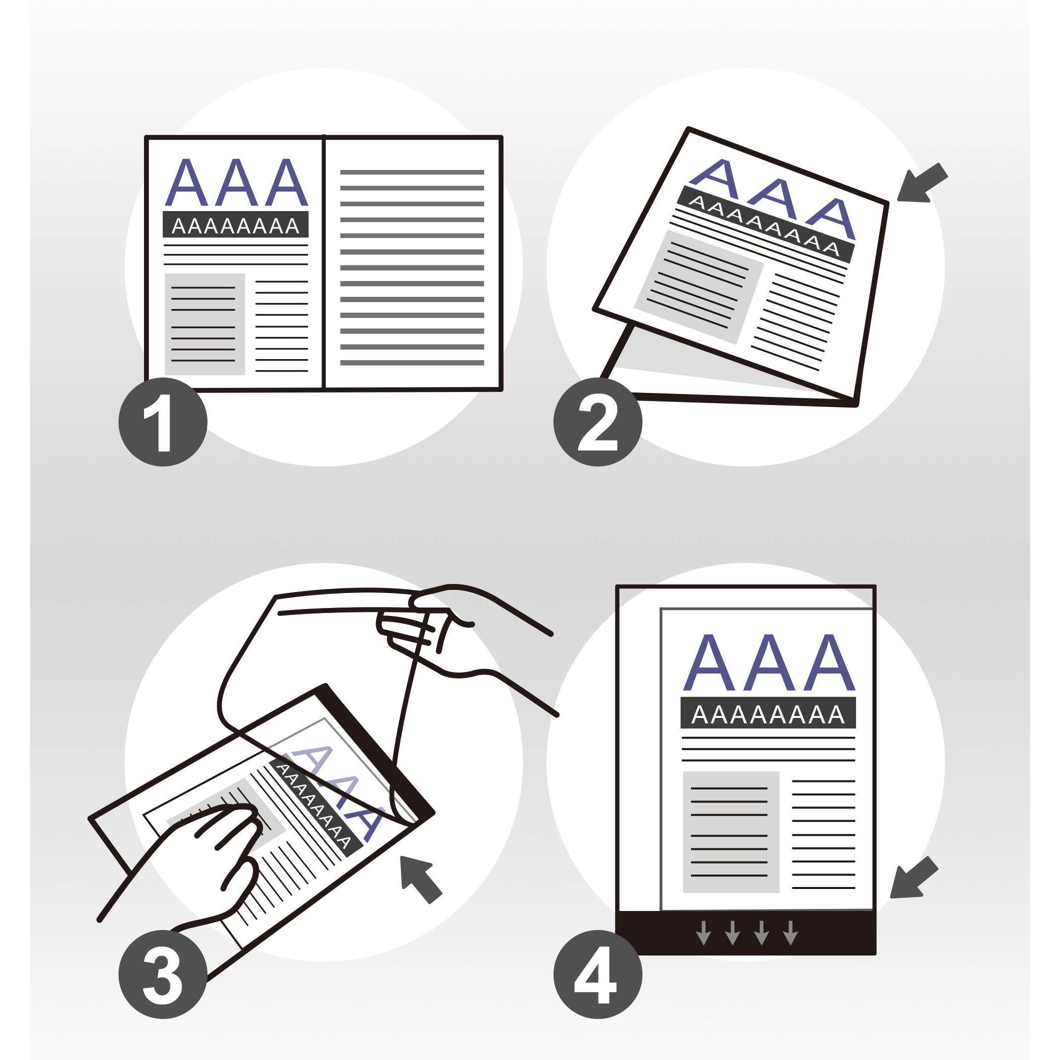 Plustek A4 / Letter Size Document Carrier Sheets (Pack Of 5) - Protects Fragile Paper And A3 Size Document By Folding Support Epson  Brother  Fujitsu And Canon Document Scanner