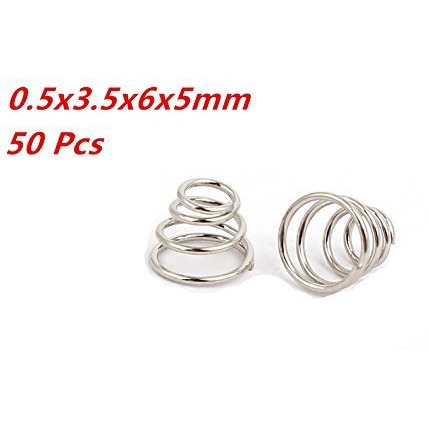 Xjsxzc Metal Taper Conical Compression Spring Silver Tone 6X3.5X5Mm 50 Pcs