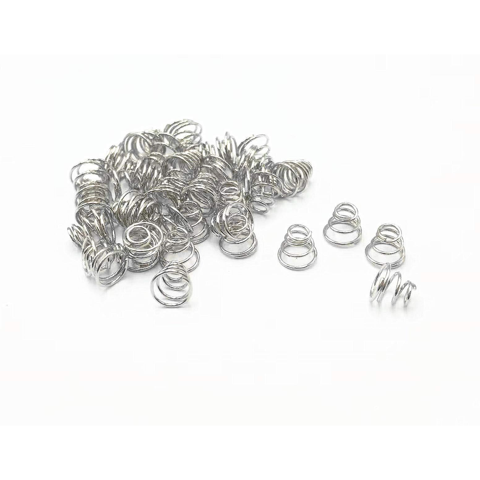 Xjsxzc Metal Taper Conical Compression Spring Silver Tone 6X3.5X5Mm 50 Pcs