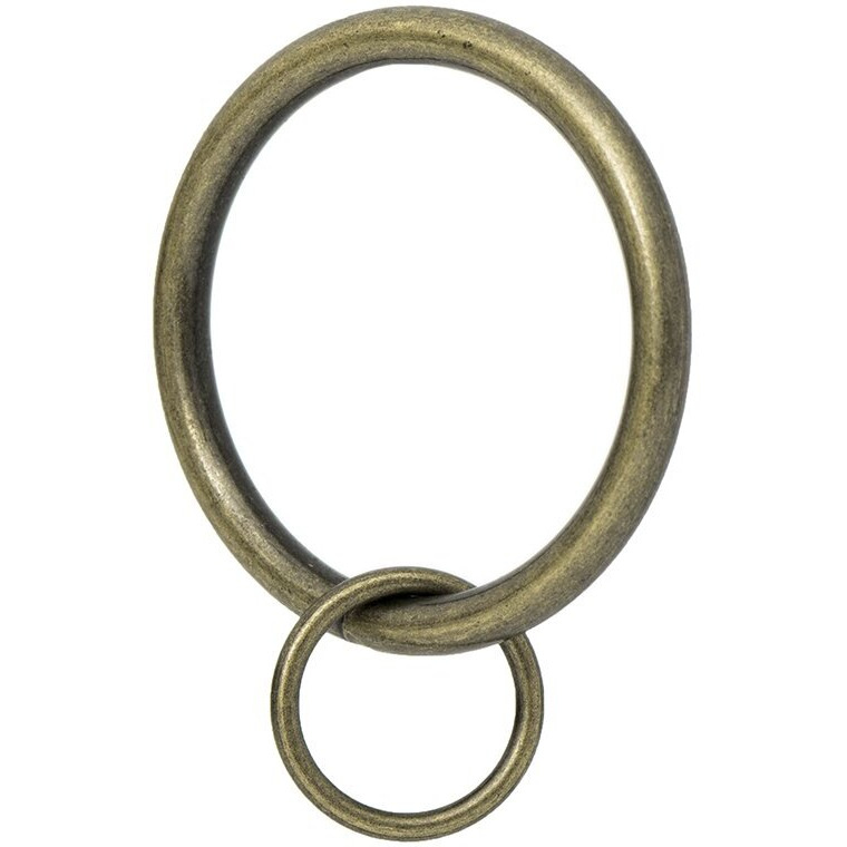 Ivilon Drapery Eyelet Curtain Rings - 1.7"" Ring Loop For Hook Pins  Set Of 14 - Antique Brass