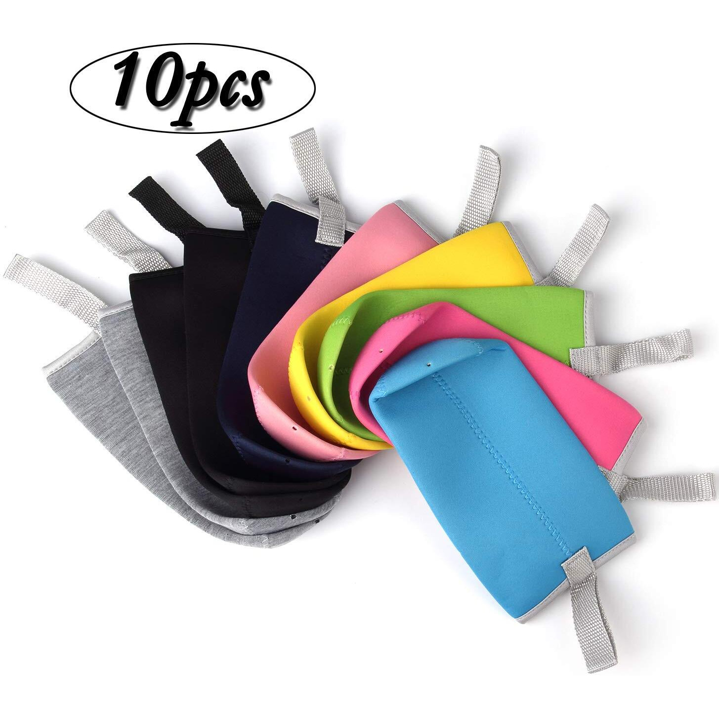 10 Pack Neoprene Water Bottle Sleeve 12 Oz - 18 Oz Bottle Cozy Insulated Glass Water Bottle Cover (Multi-Color) By Hrlorkc