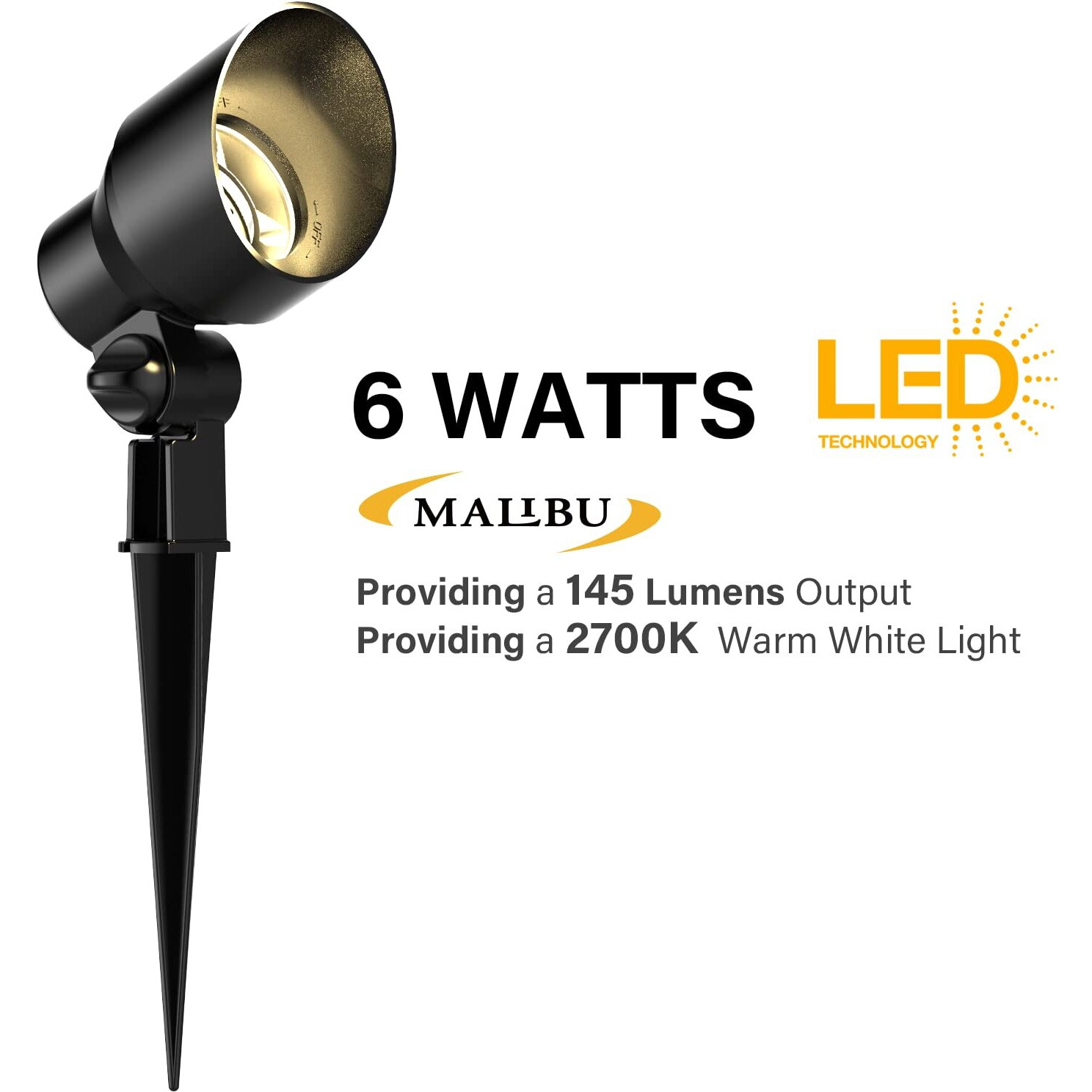 Malibu Low Voltage Floodlight Led Outdoor Landscape Lighting 6W Garden Light For Patio Yard (1 Pack)