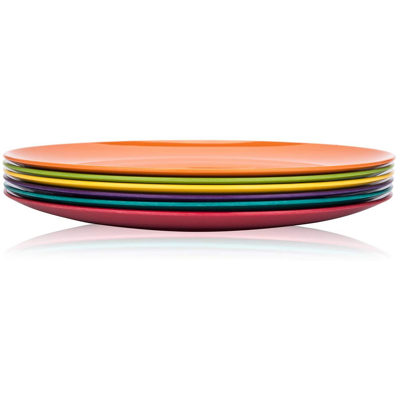 Koxin-Karlu Melamine Plates  10.5-Inch Dinner Plates Dinnerware Dish  Set Of 6 In 6 Assorted Colors | 100% Melamine  Dishwasher Safe  Bpa Free
