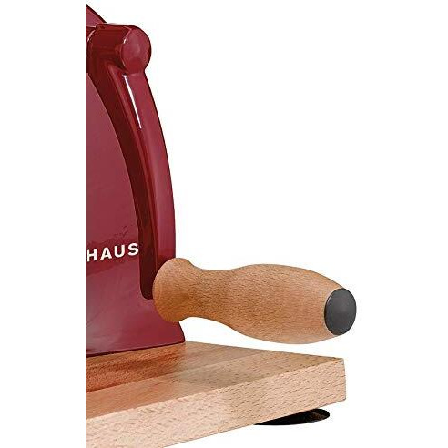 Zassenhaus Manual Bread Slicer  Classic Hand Crank Home Bread Slicer (Red)