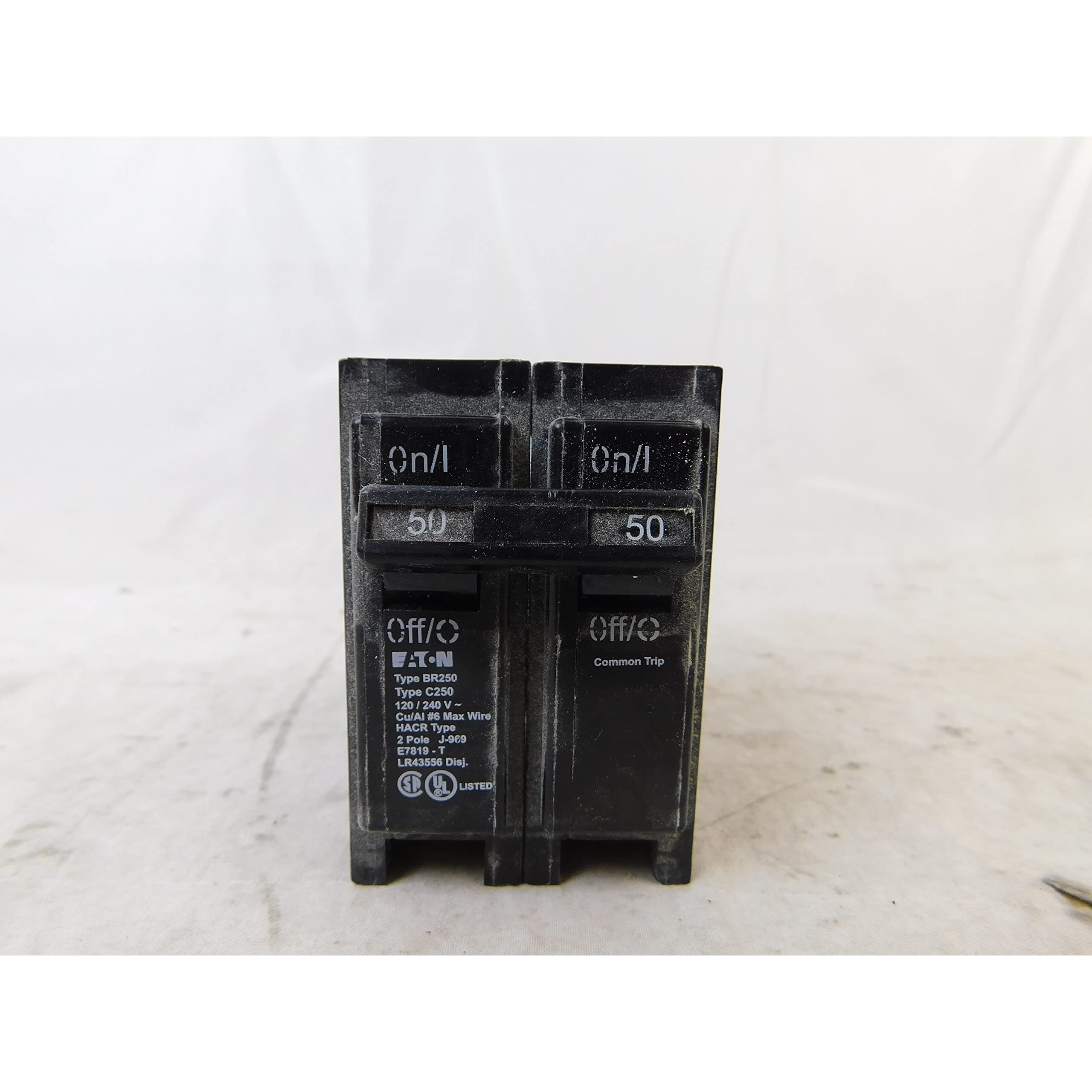 Eaton Br250 2"" 50 Amp Double Pole Interchangeable Circuit Breaker