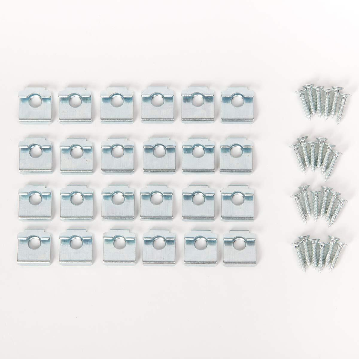 Closet Culture By Knape & Vogt Hardware Pack Shelf Clips For 6 Wood Shelves  With Mounting Screws (Silver)