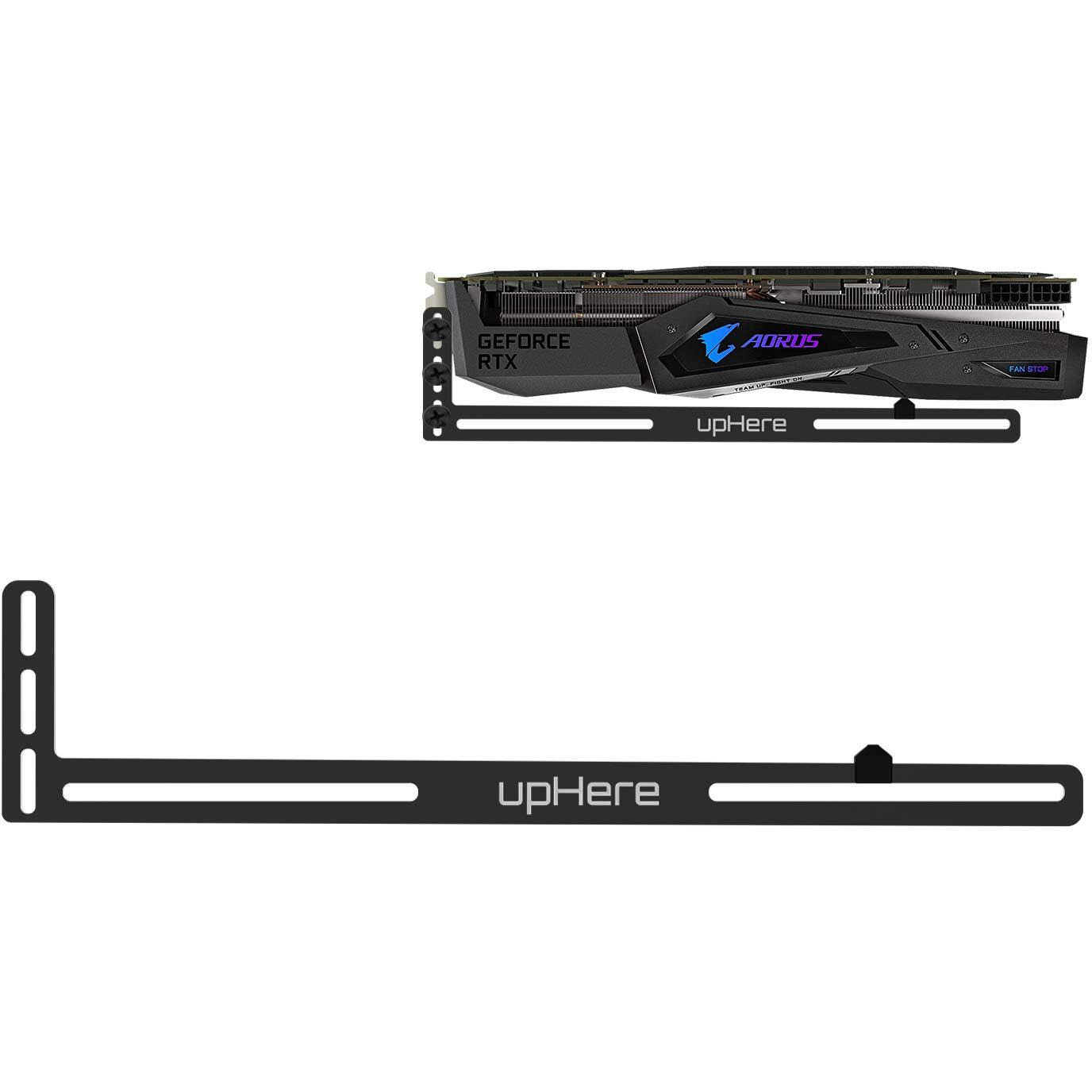 Uphere Graphics Card Gpu Brace Support Video Card Sag Holder/Holster Bracket  Anodized Aerospace Aluminum  Single Or Dual Slot Cards (Black) Gl05(Not Support 3080 Ti)