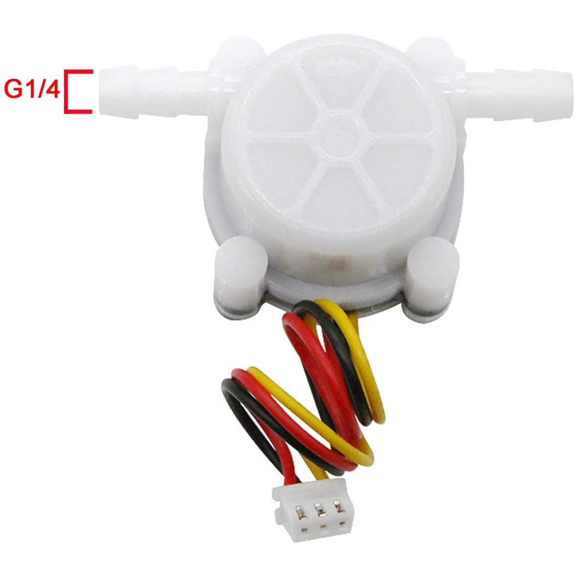 Gredia 1/4"" Water Flow Sensor Food-Grade Switch Hall Effect Flowmeter Fluid Meter Counter Connect Hosepipe 0.5-3L/Min
