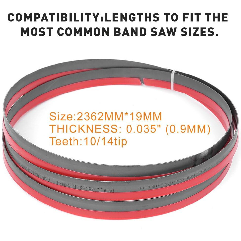 Newsmarts 10/14Tpi Bandsaw Blades  93"" (7' 9"") X 3/4"" Band Saw Blades For Cutting Metal