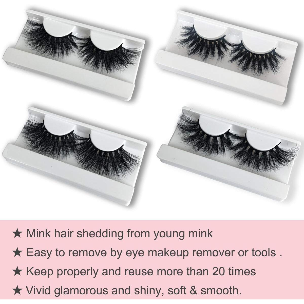 25Mm Mink Lashes Mikiwi 4 Pack  Real 3D Mink Lashes  Fluffy Mink Lashes  Thick Handmade Full Strip Lashes  Dramatic 25Mm Lashes  3D Mink Eyelashes