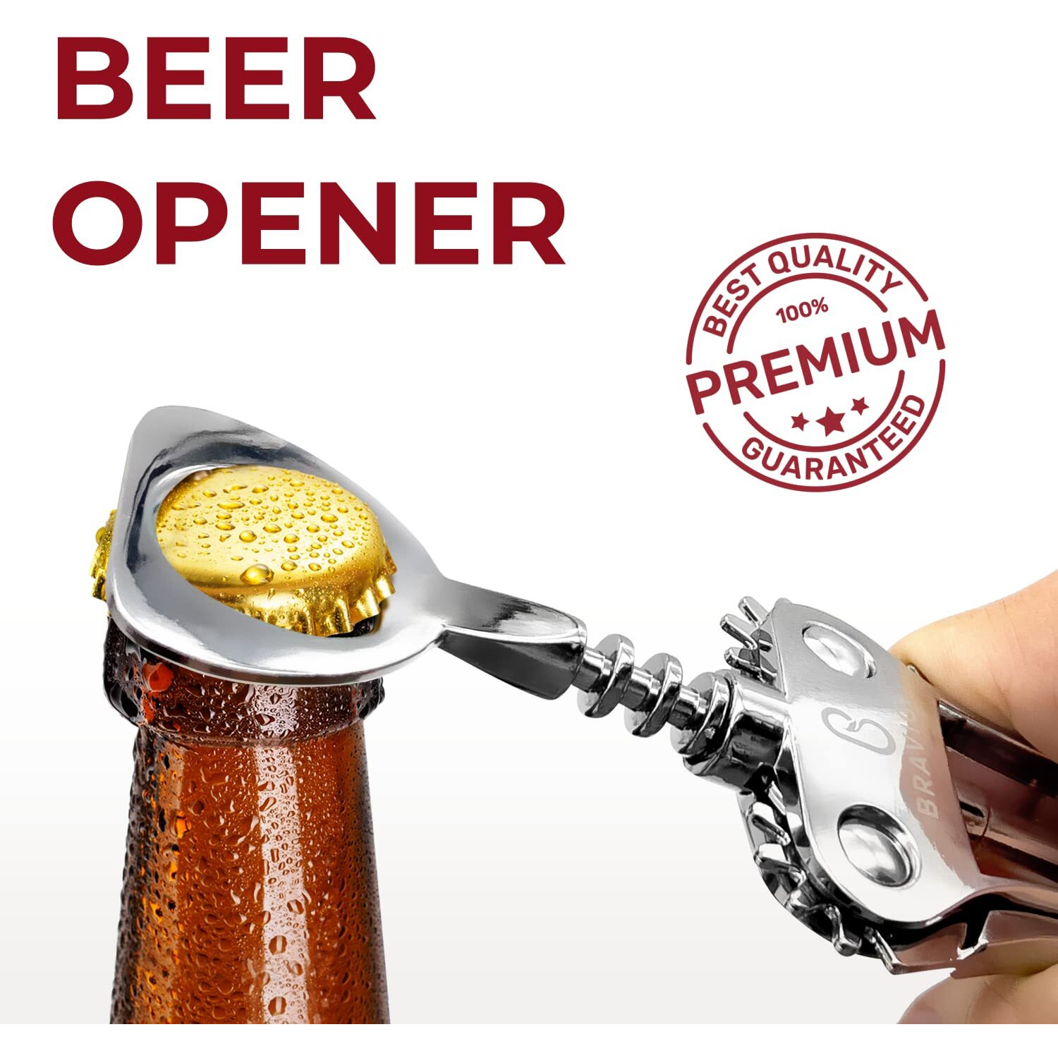 Premium Wine Opener  Wing Corkscrew - Made W/Heavy Duty Stainless Steel Screw & Zinc Alloy Body - Perfect Corkscrew To Open Wine & Beer Bottles - Great Bootle Opener For Bartenders  Restaurants & Home
